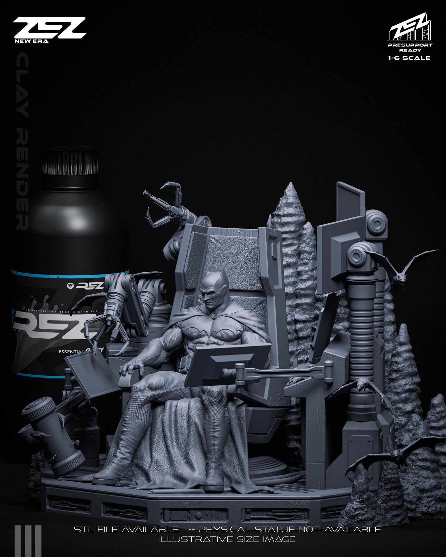 Batman (Throne) Statue 3D-Printed Kit