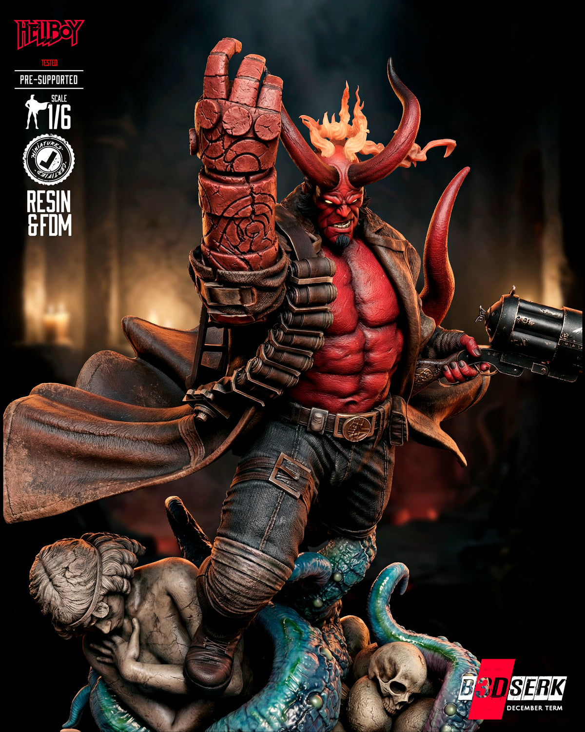 Hellboy Statue 3D-Printed Kit