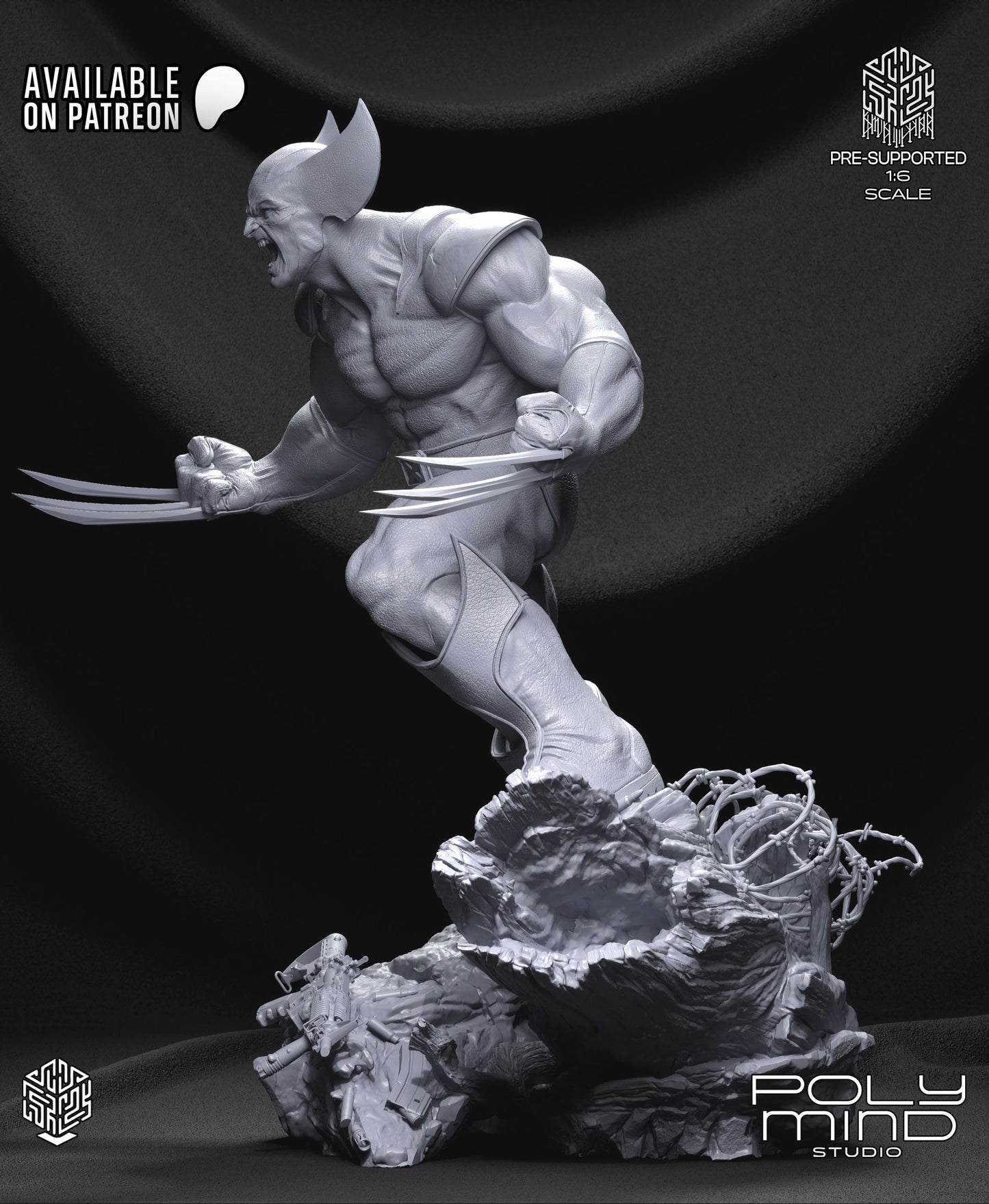 Wolverine Statue 3D-Printed Kit
