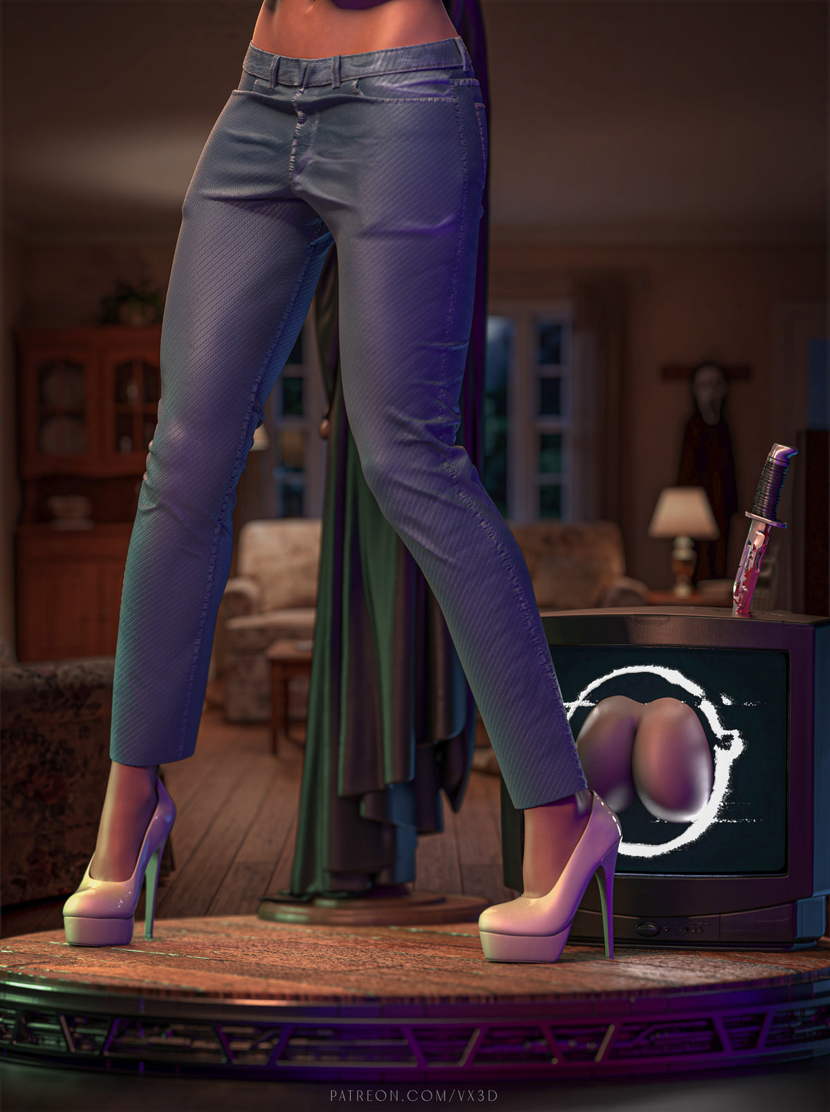 Cindy (Scary Movie) Statue 3D-Printed Kit