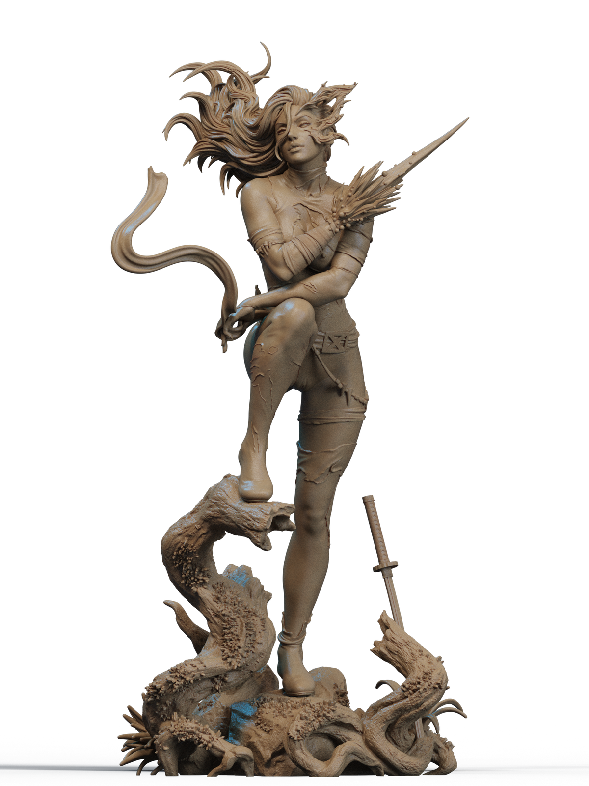 Savage Land Psylocke Statue 3D-Printed Kit