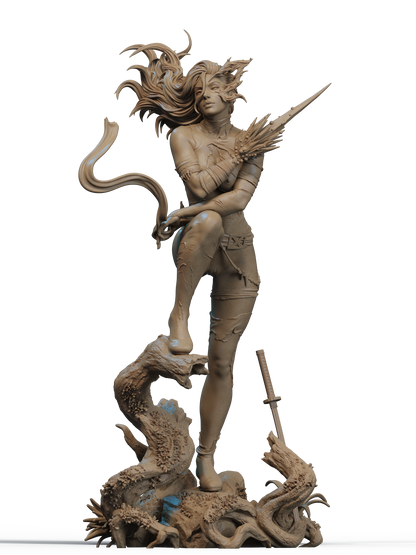 Savage Land Psylocke Statue 3D-Printed Kit