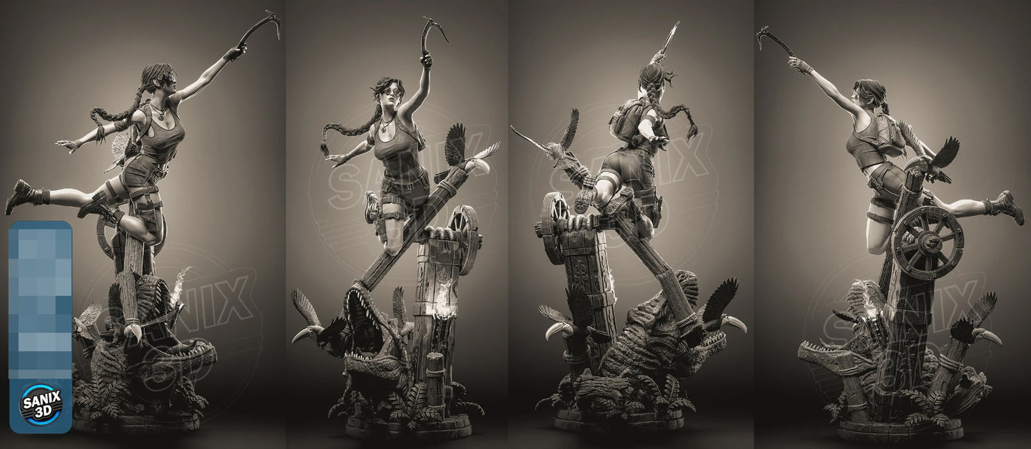 Lara Croft Statue 3D-Printed Kit