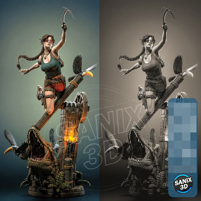 Lara Croft Statue 3D-Printed Kit