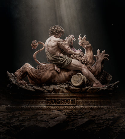 Samson Vs The Lion Statue 3D-Printed Kit