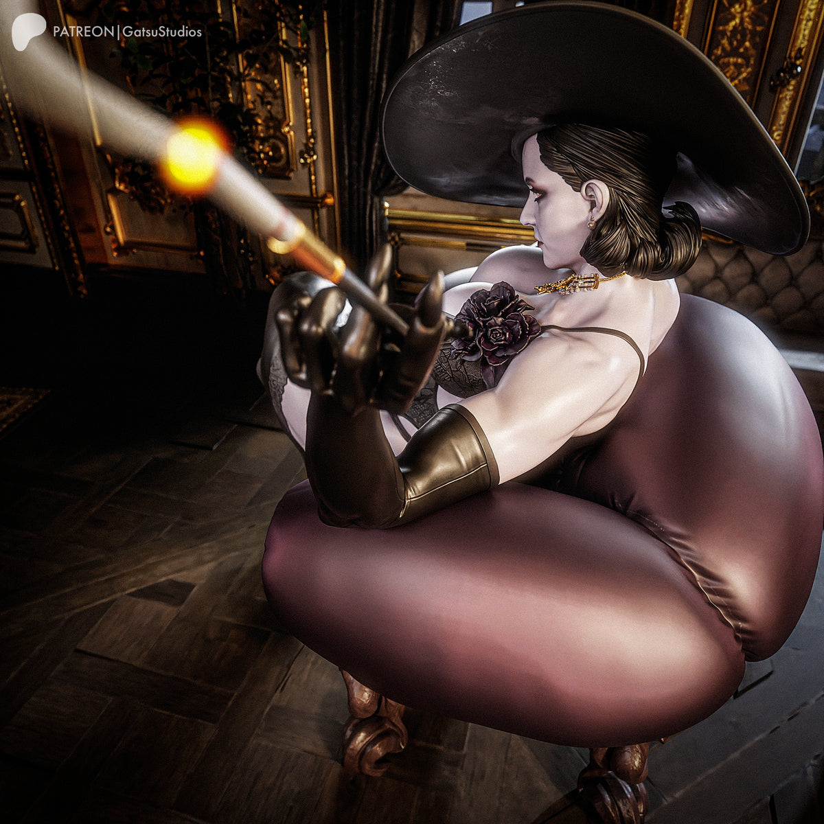 Lady Dimitrescu Statue 3D-Printed Kit