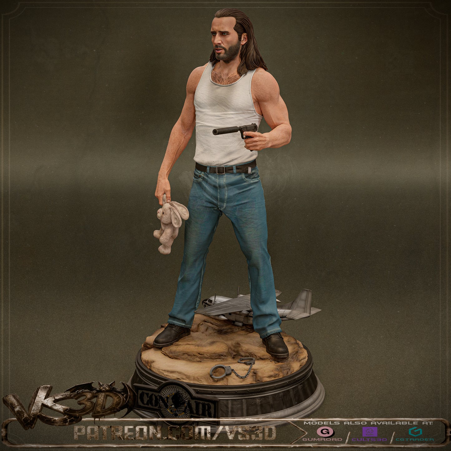 Cameron Poe Con-Air Statue 3D-Printed Kit
