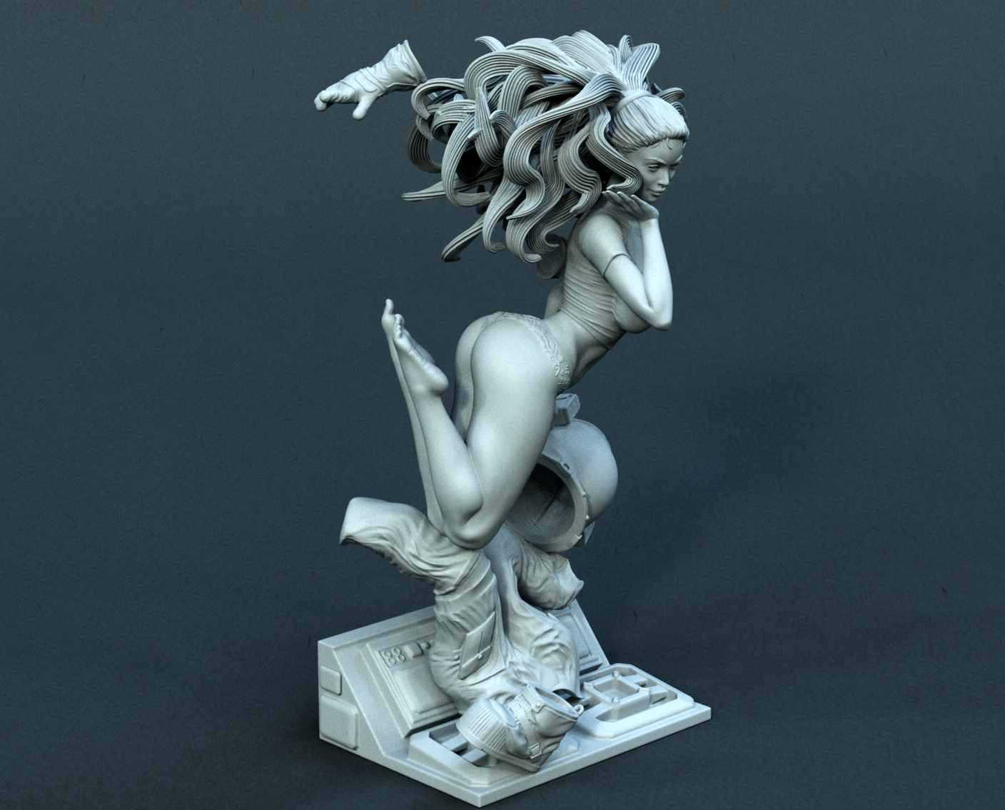 Astronaut Pinup Statue 3D-Printed Kit