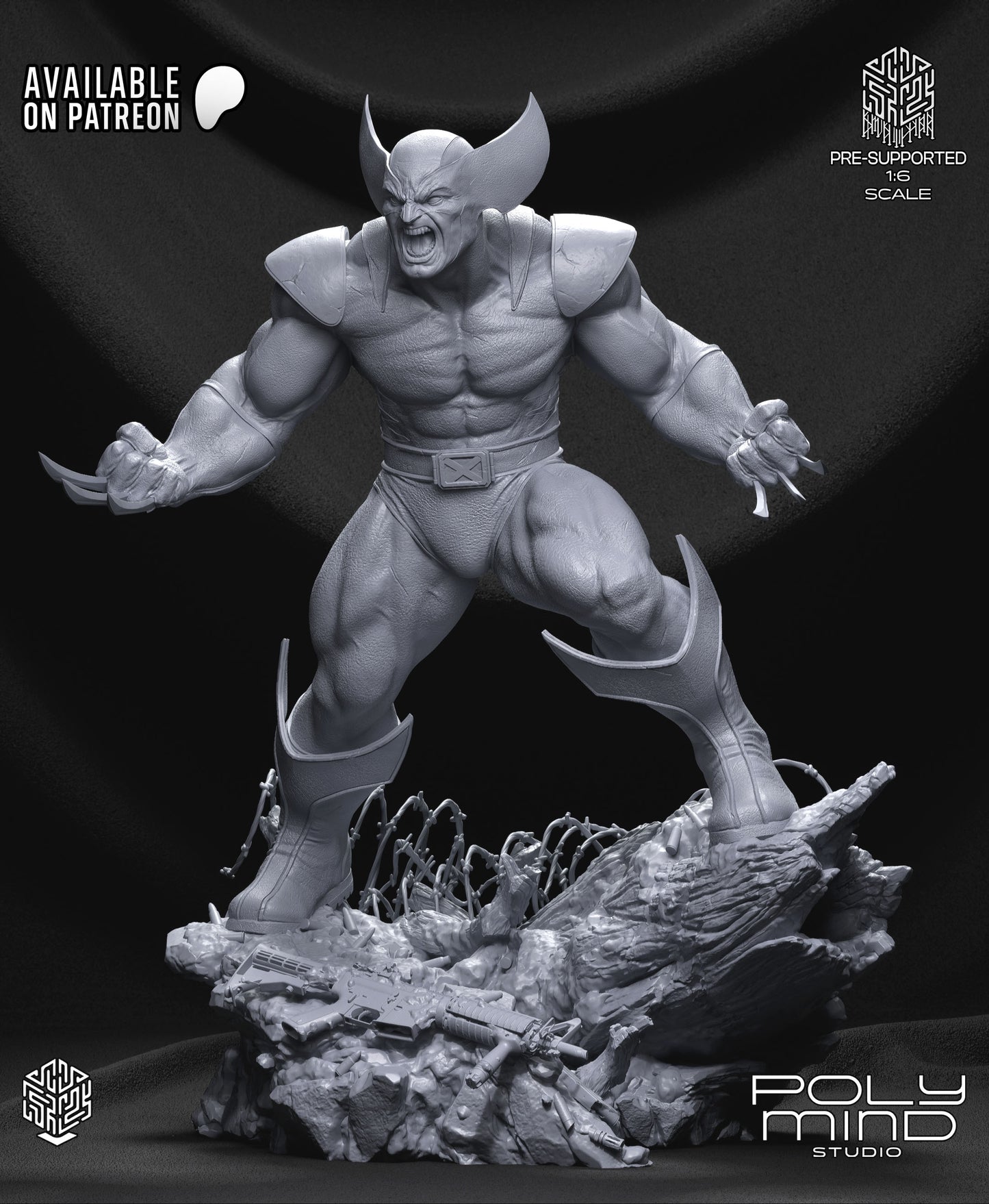 Wolverine Statue 3D-Printed Kit
