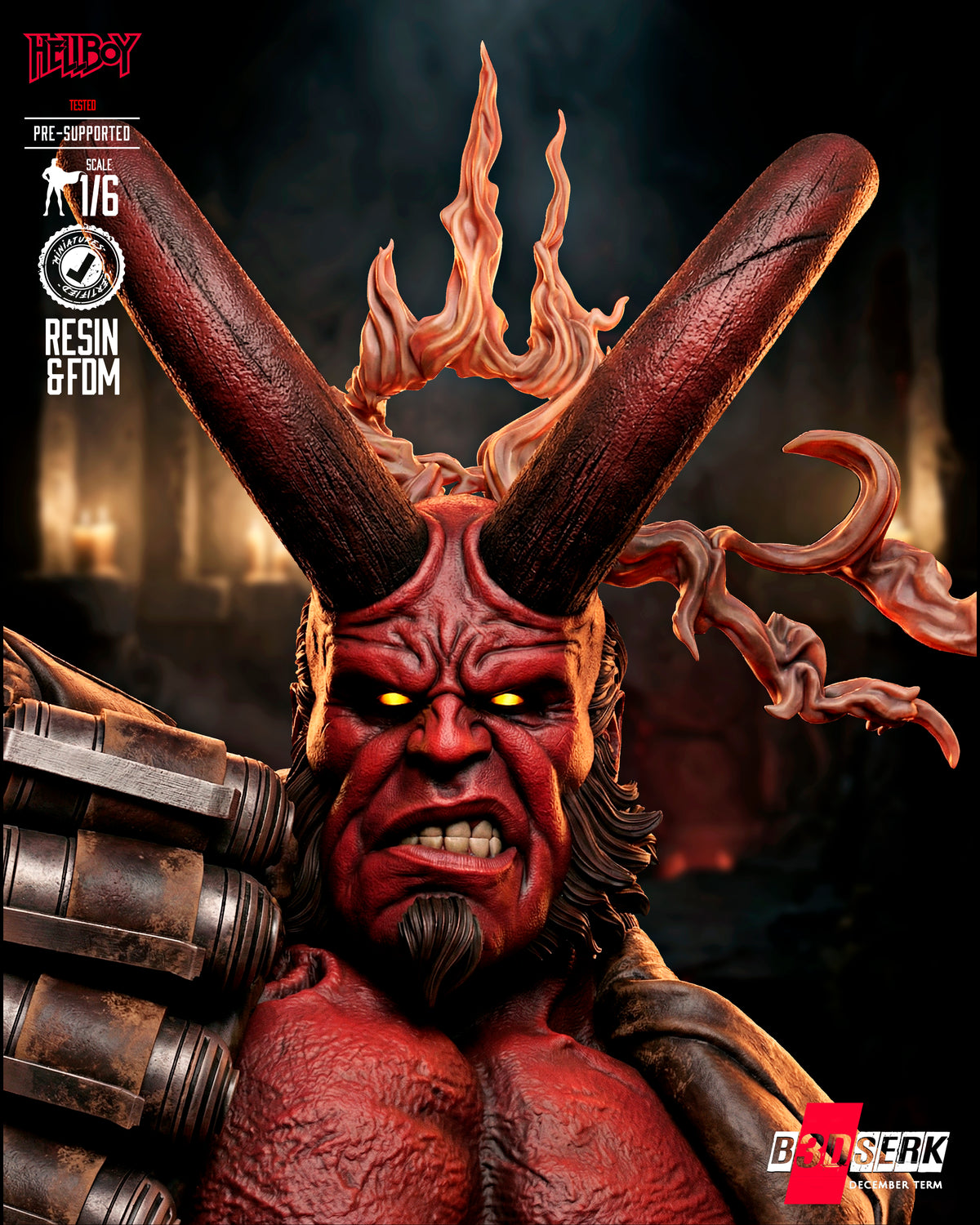 Hellboy Statue 3D-Printed Kit