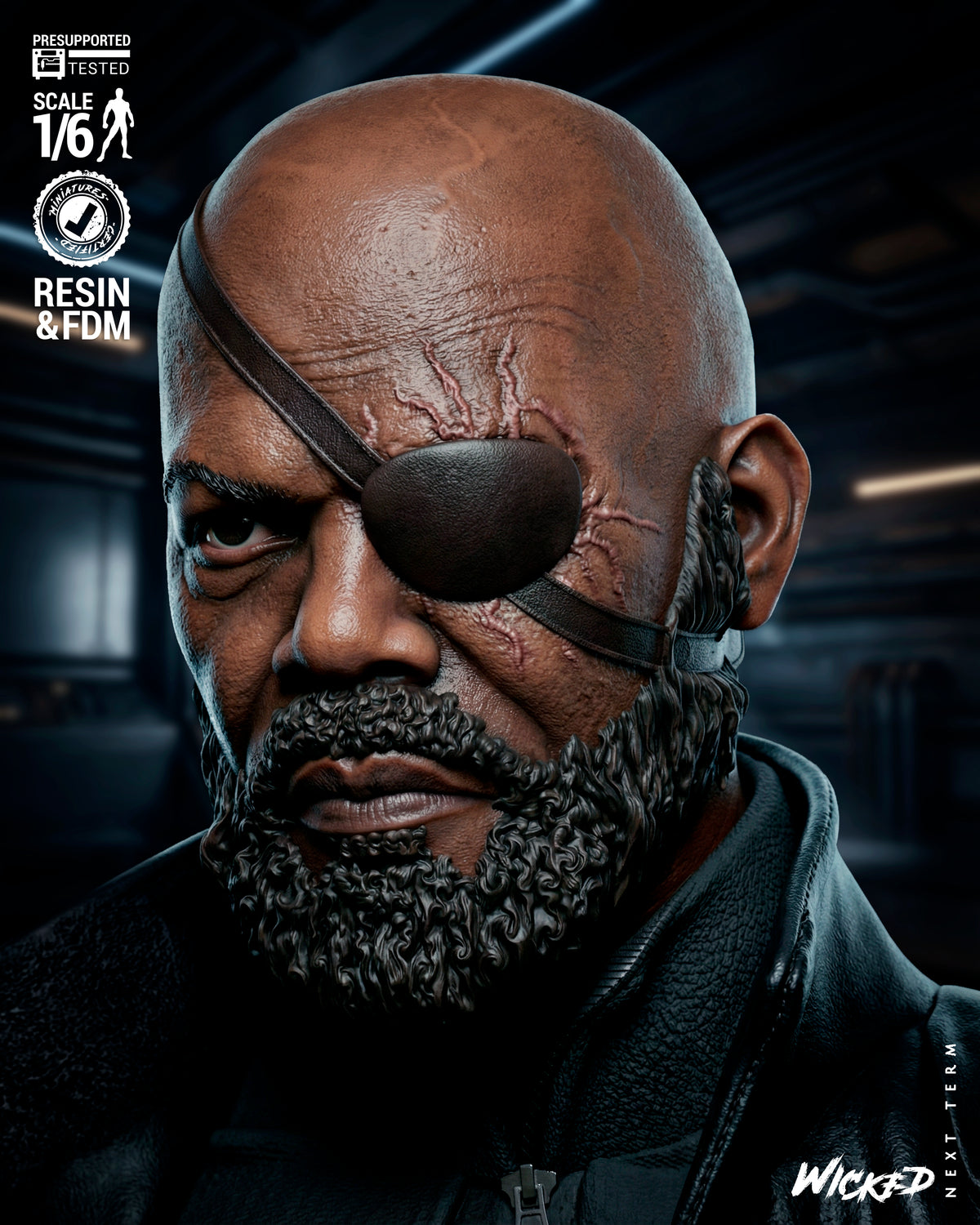 Nick Fury Statue 3D-Printed Kit