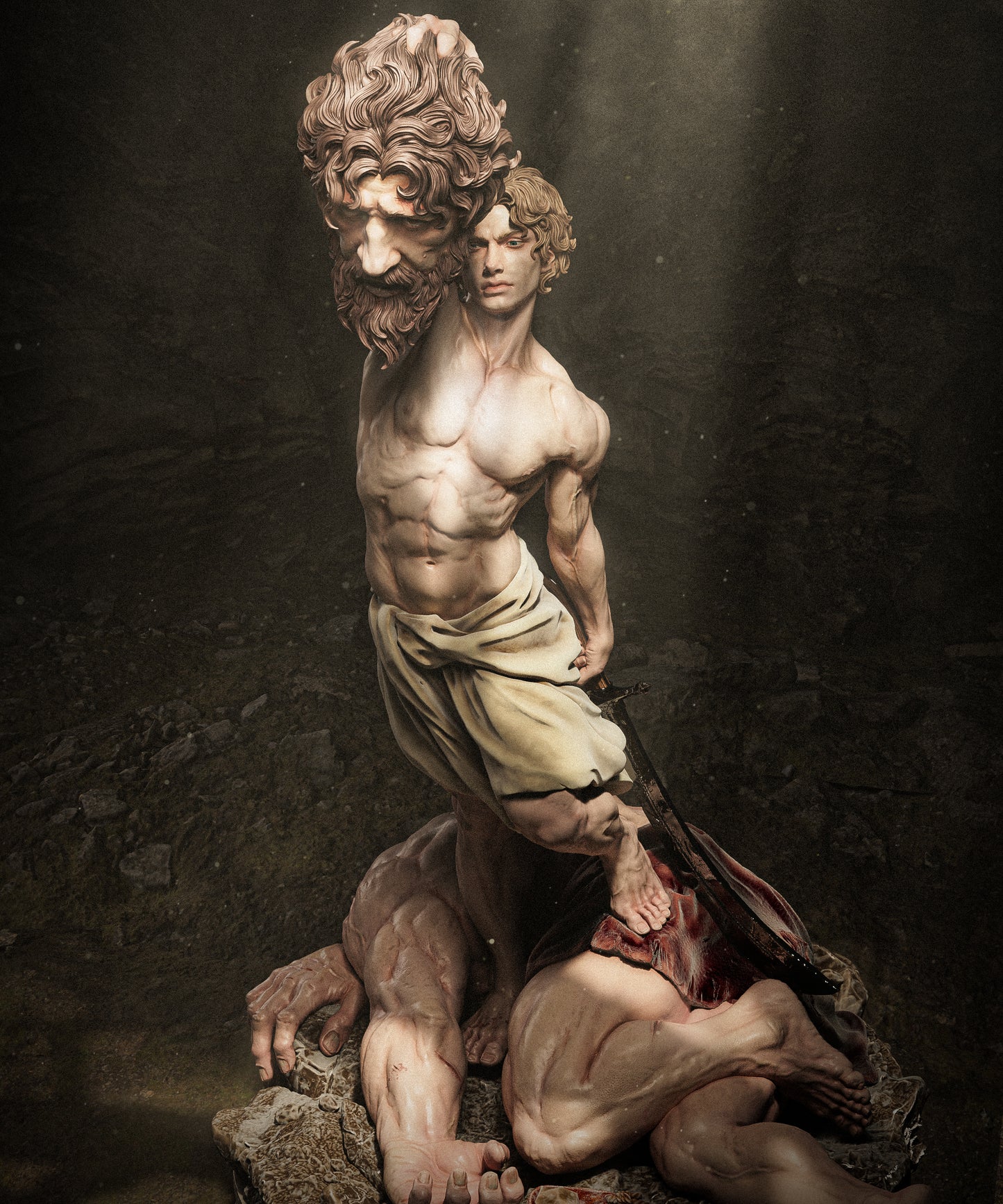 David Vs Goliath Statue 3D-Printed Kit