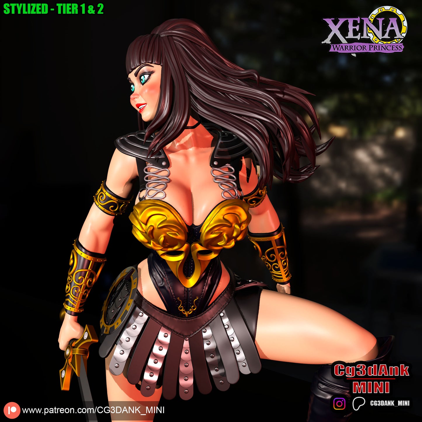 Xena - Warrior Parincess Statue 3D-Printed Kit