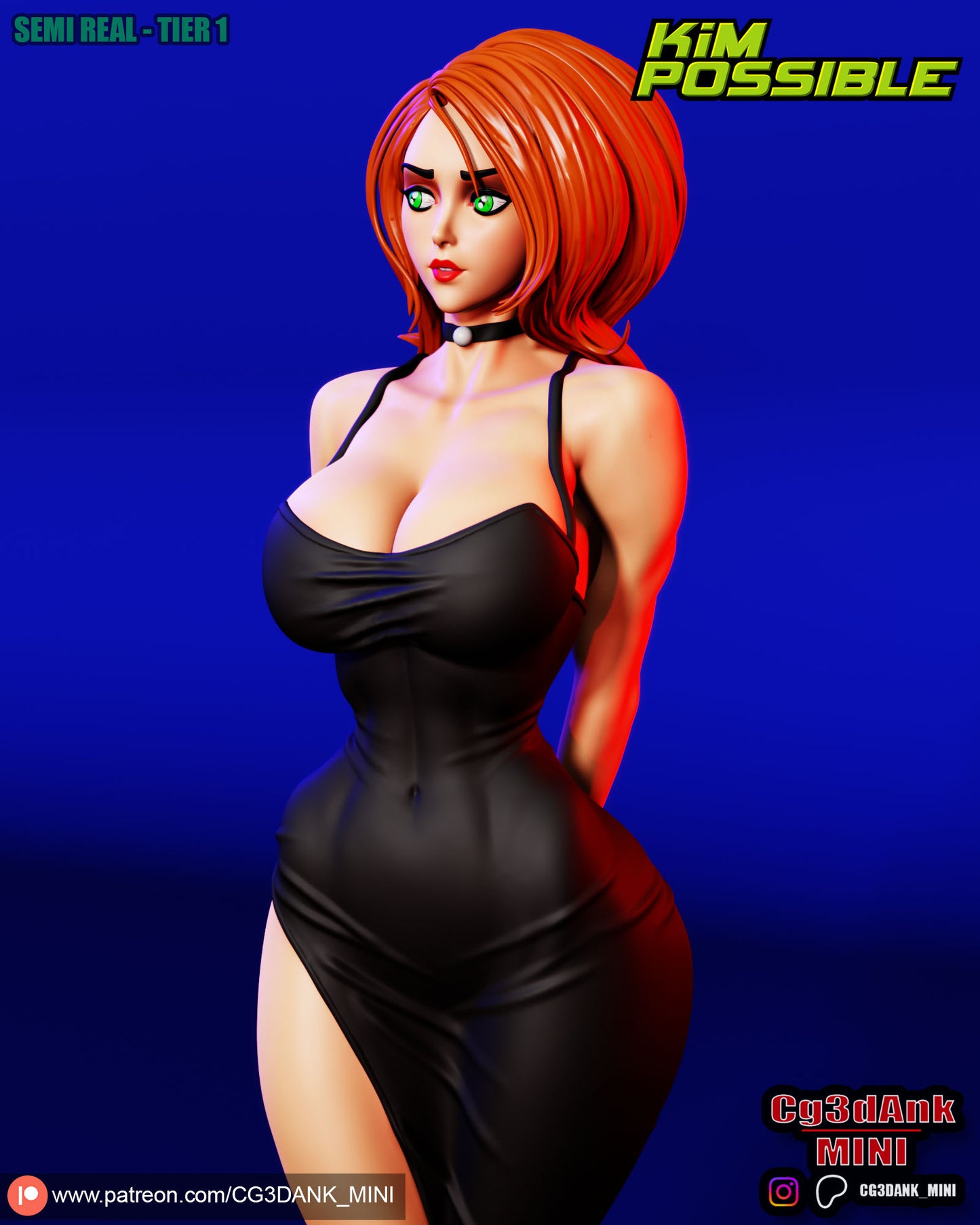 Kim Possible Statue 3D-Printed Kit
