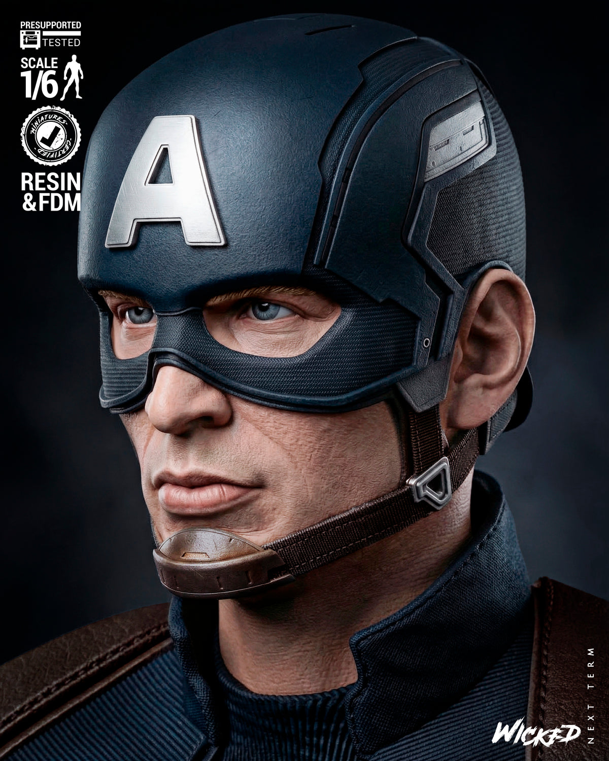 Captain America Statue 3D-Printed Kit