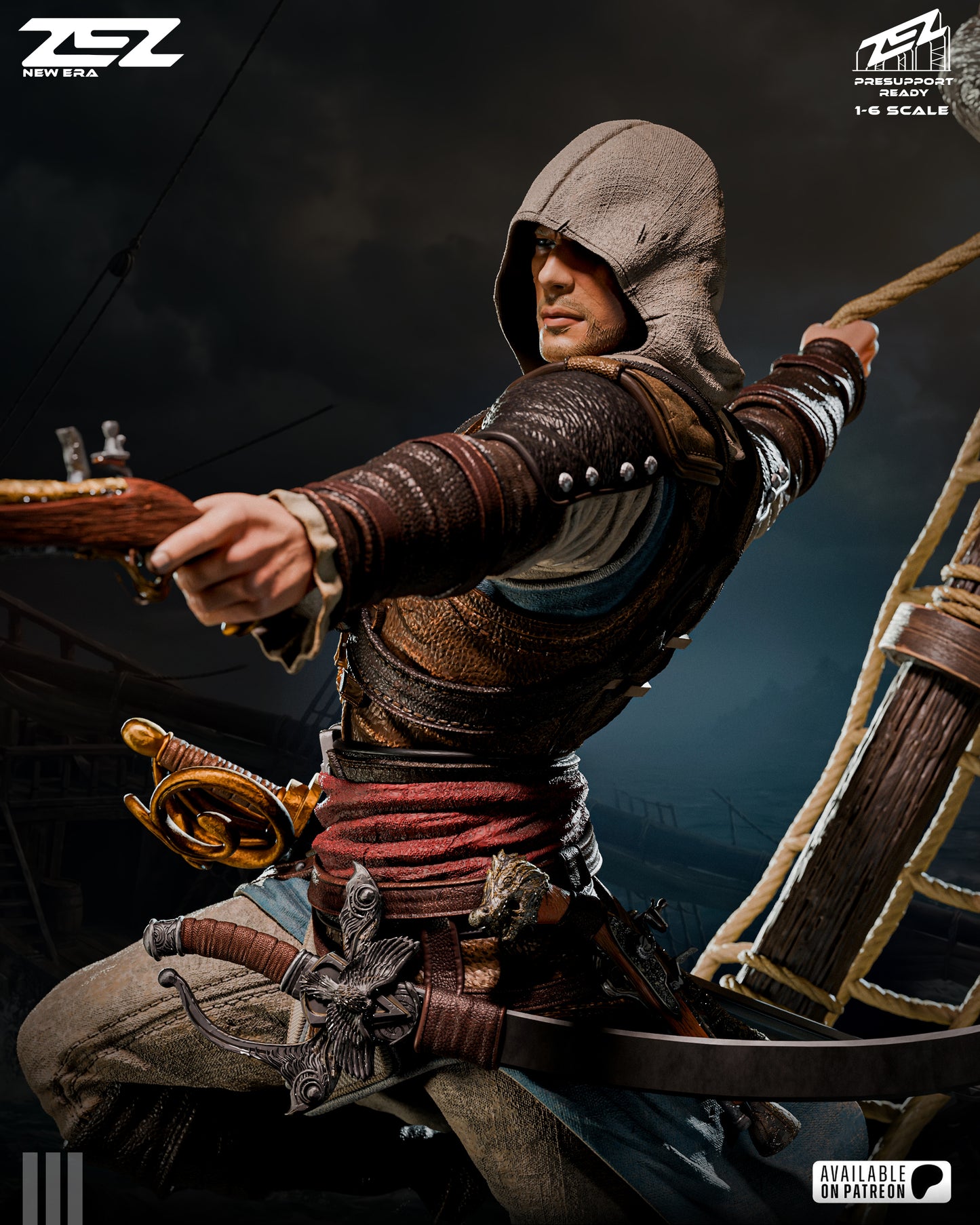 Edward Kenway Statue 3D-Printed Kit