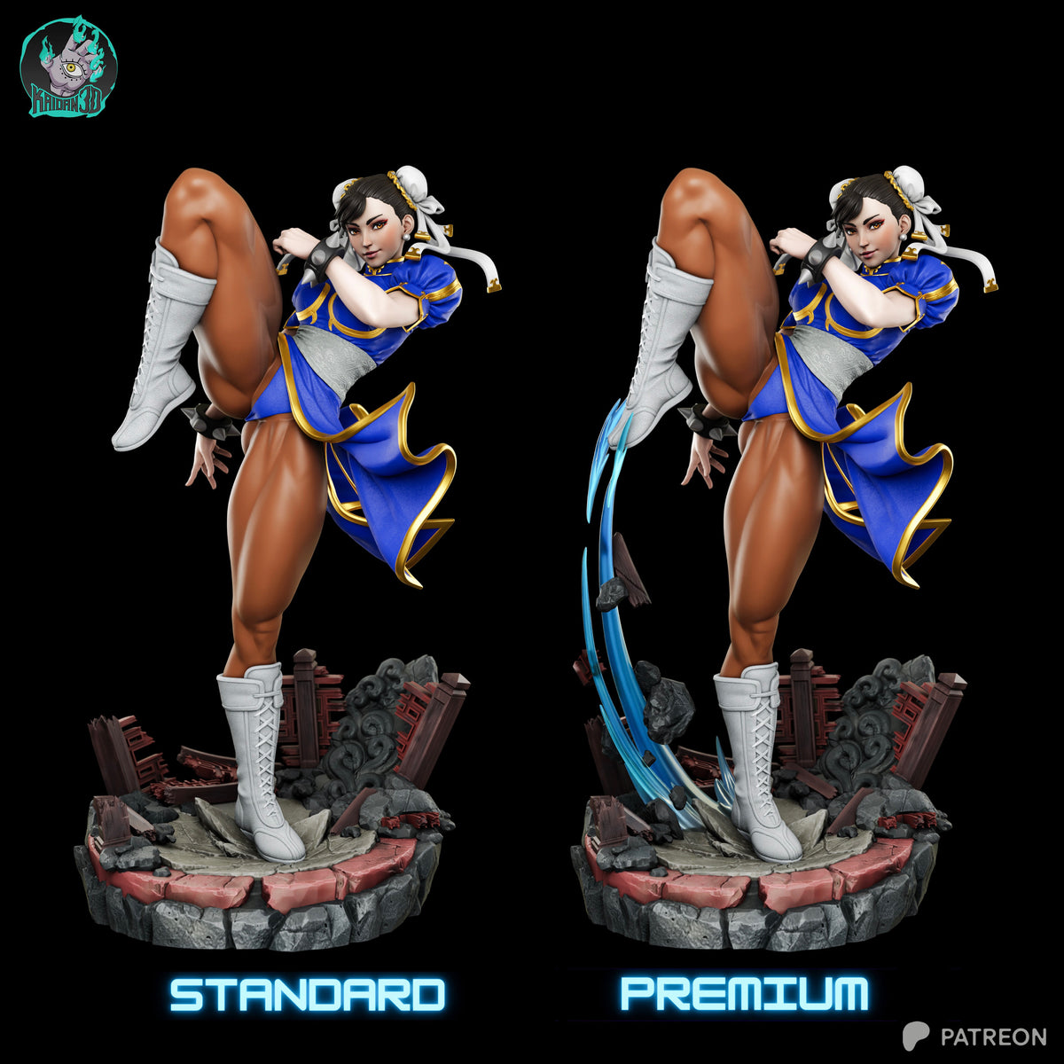 Chun-Li Statue 3D-Printed Kit