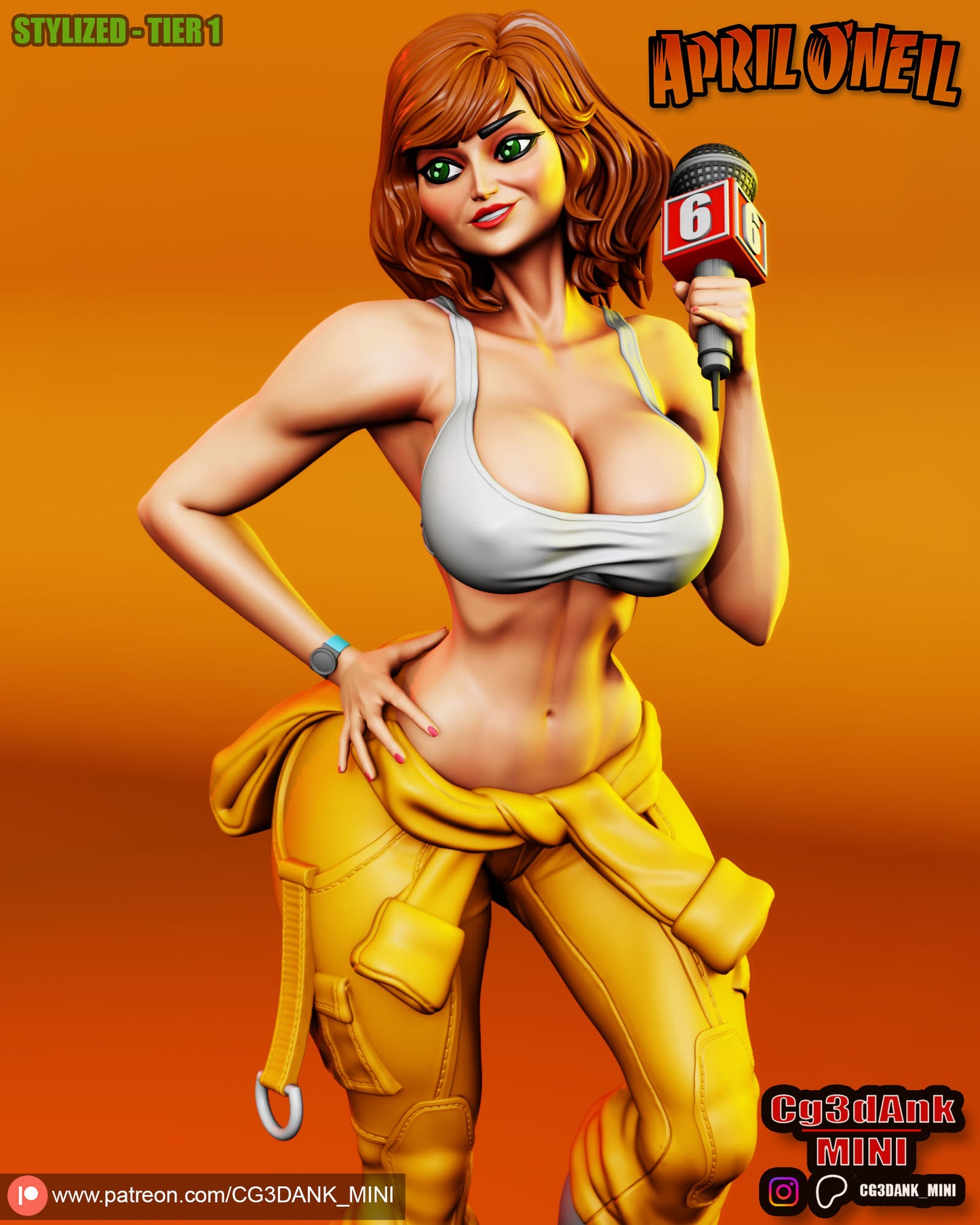 April O'Neil Statue 3D-Printed Kit