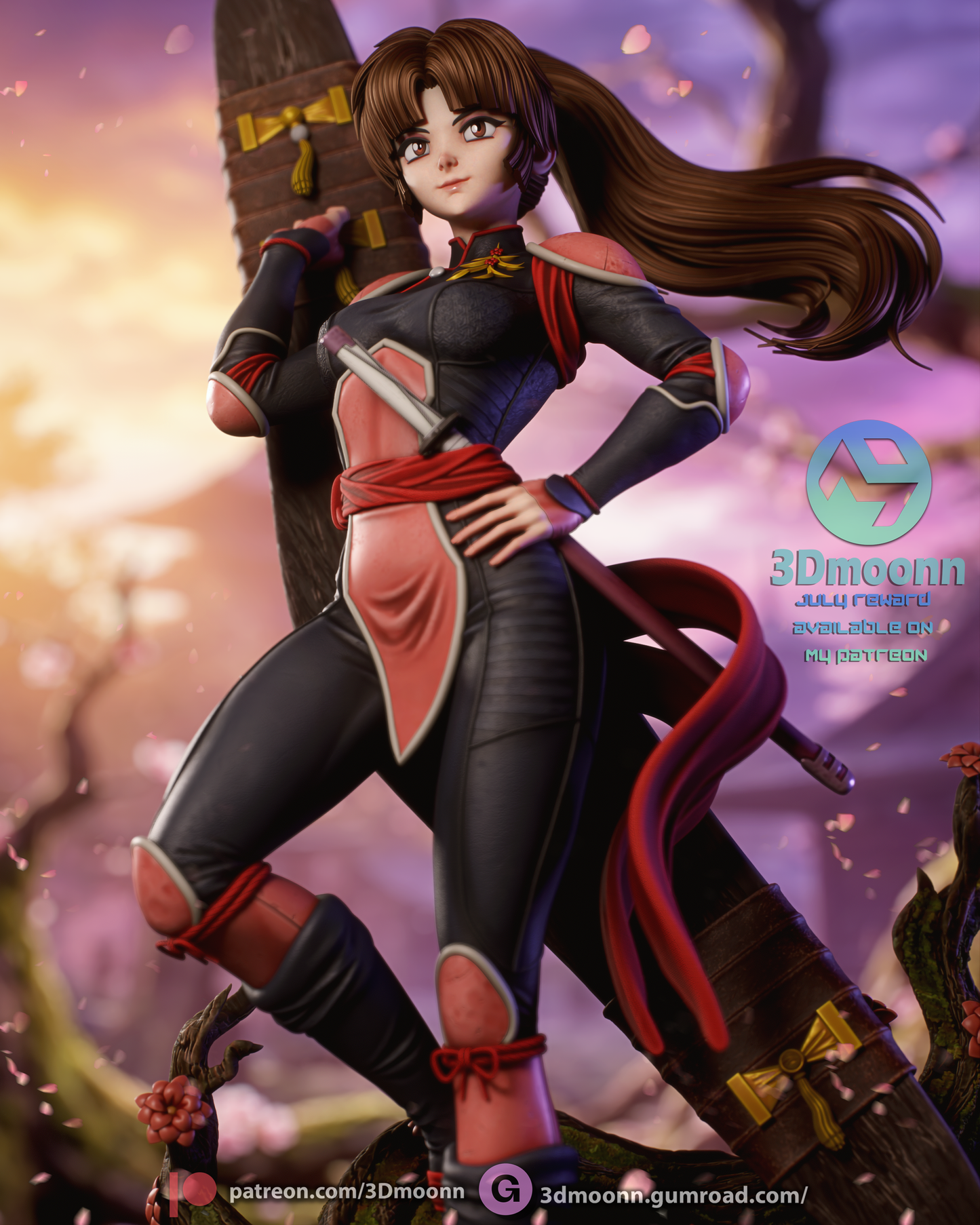 Sango Inuyasha Statue 3D-Printed Kit