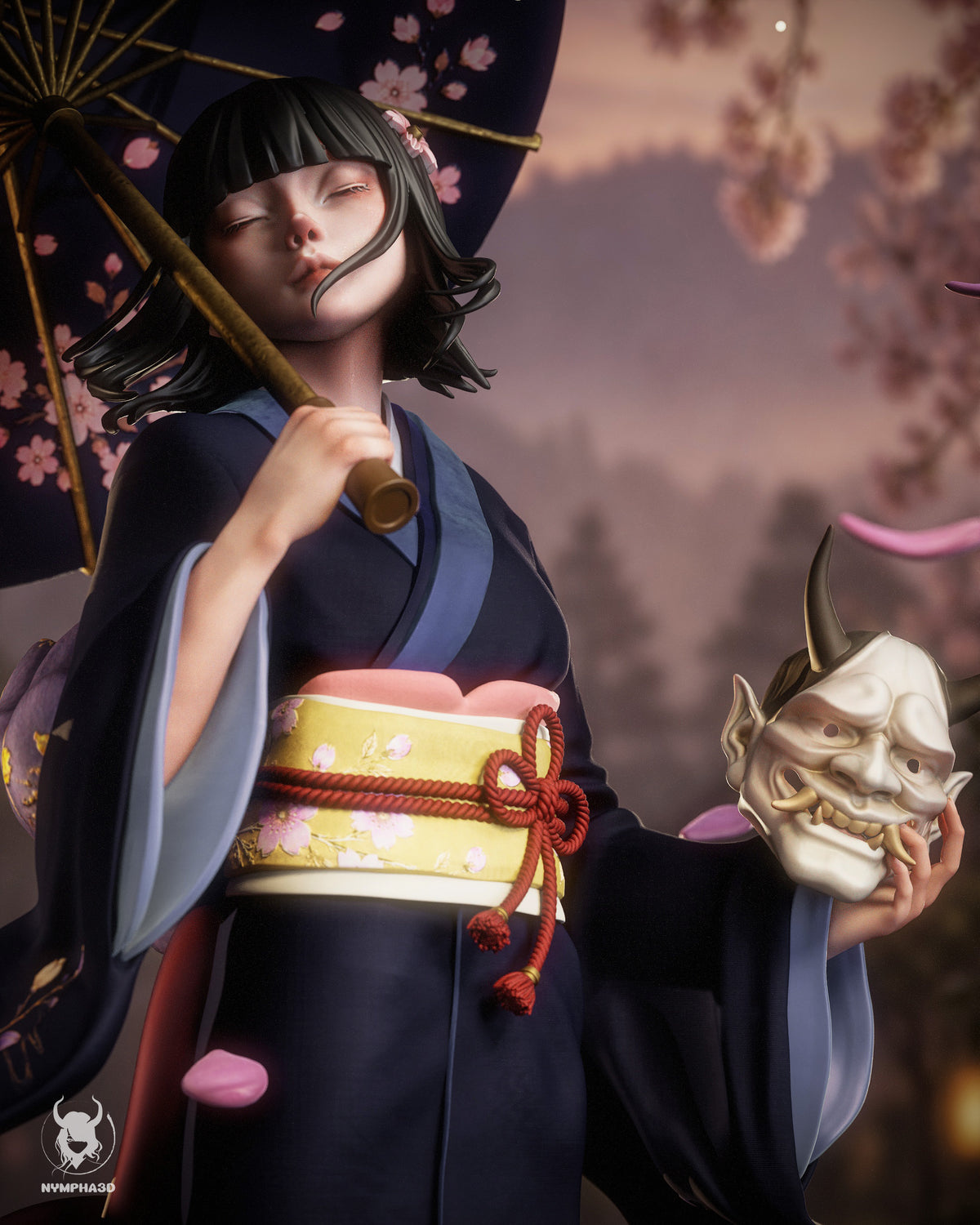 Hannya Maiden Statue 3D-Printed Kit