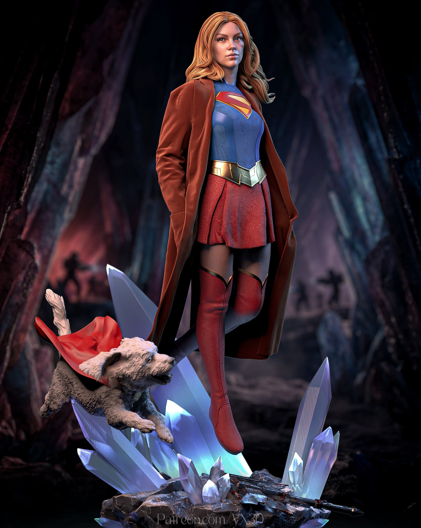 Supergirl Statue 3D-Printed Kit
