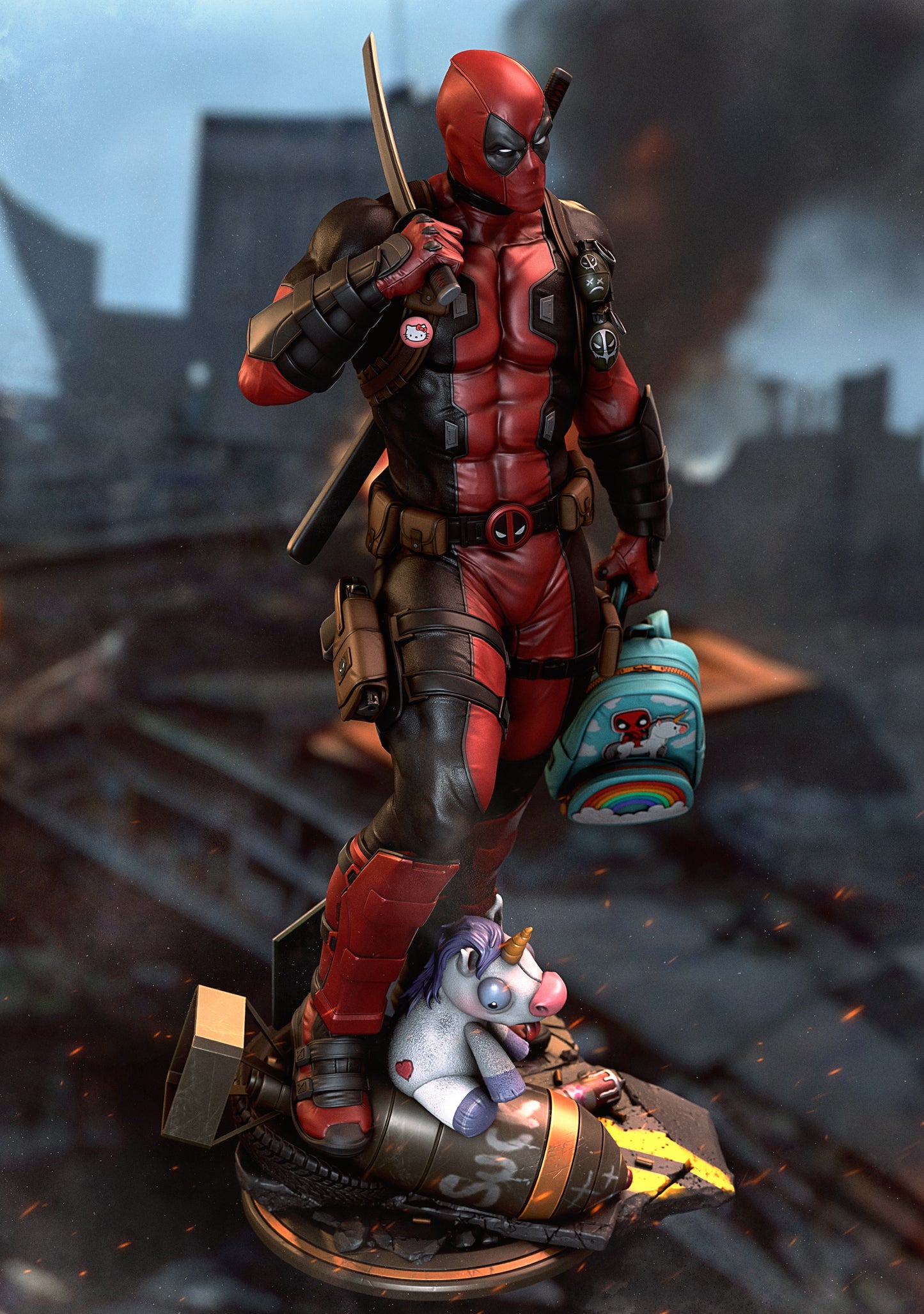 Deadpool Statue 3D-Printed Kit