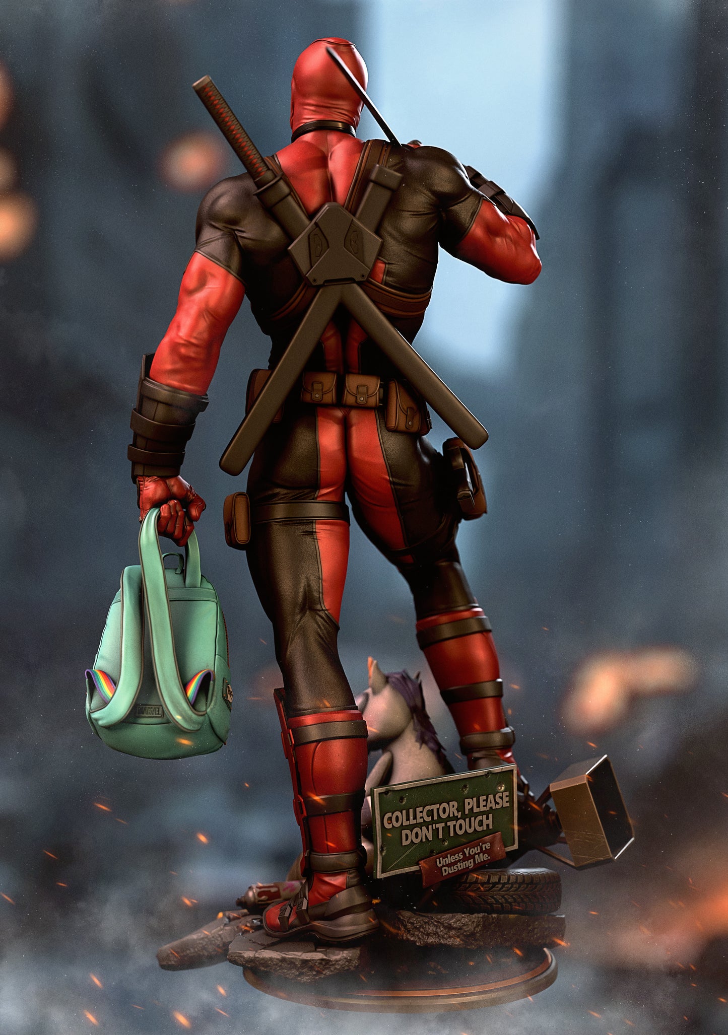 Deadpool Statue 3D-Printed Kit