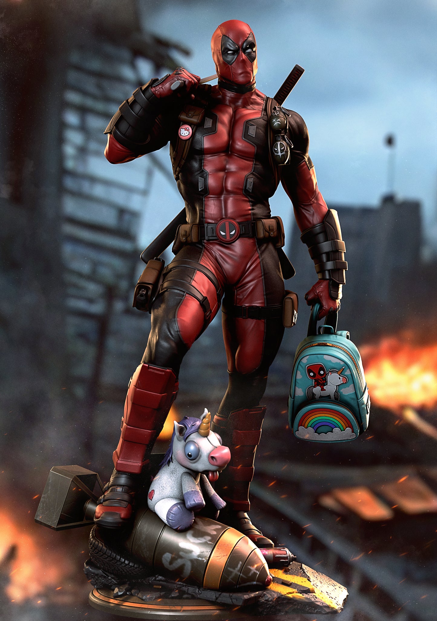 Deadpool Statue 3D-Printed Kit