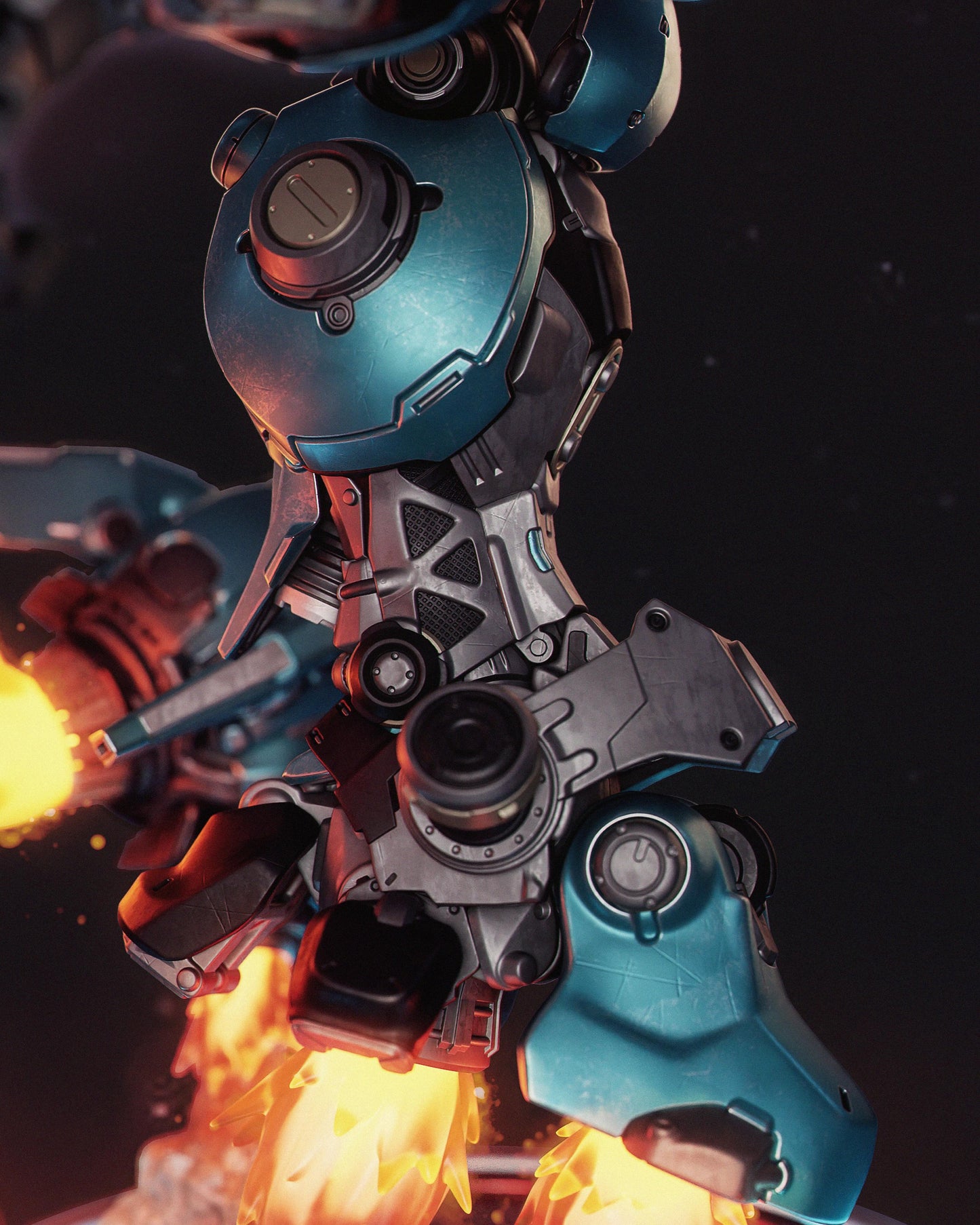 Mechagirl Statue 3D-Printed Kit