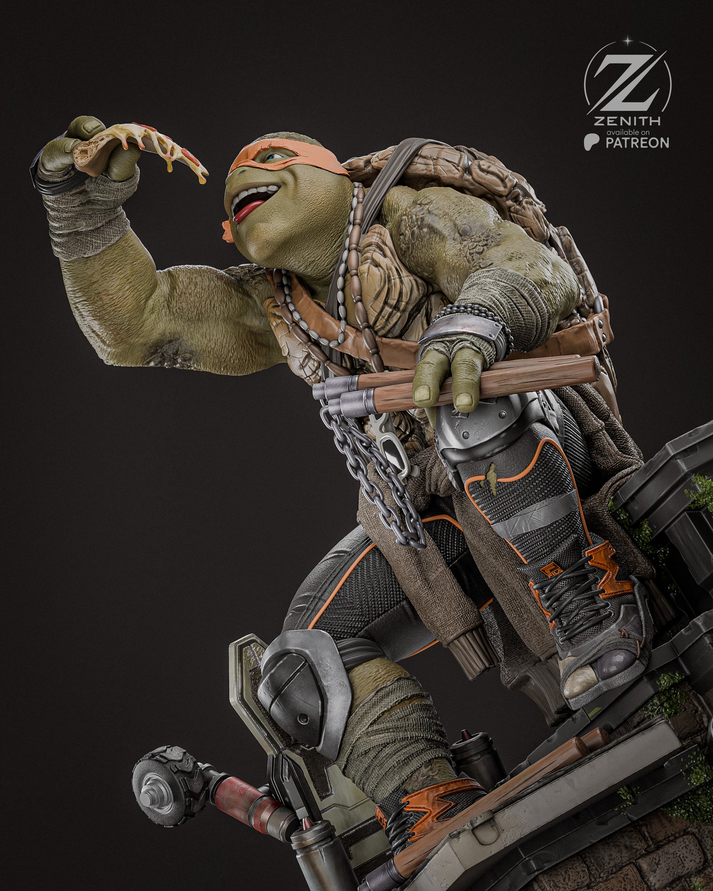 Michelangelo TMNT Statue 3D-Printed Kit