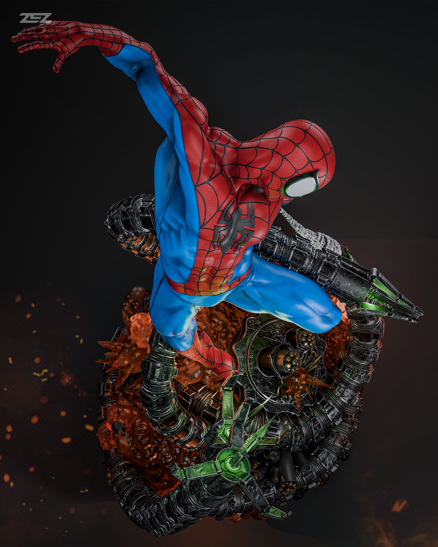Spiderman VS Octa Statue