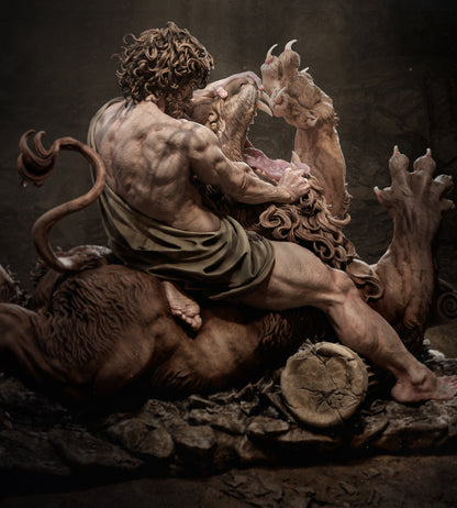 Samson Vs The Lion Statue 3D-Printed Kit
