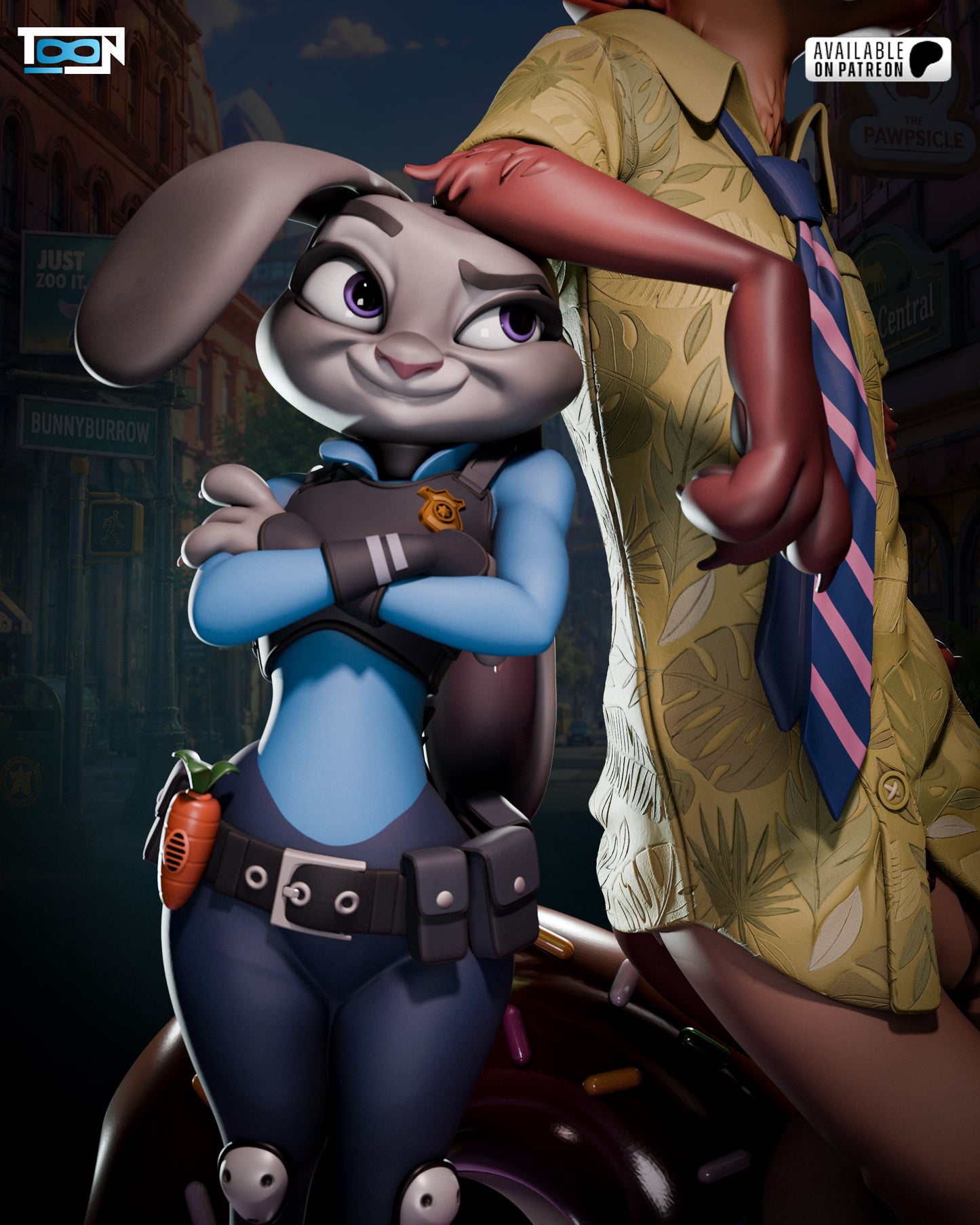 Nick Wylde And Juddy Hopps Statue 3D-Printed Kit