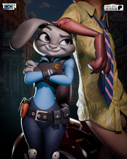 Nick Wylde And Juddy Hopps Statue 3D-Printed Kit