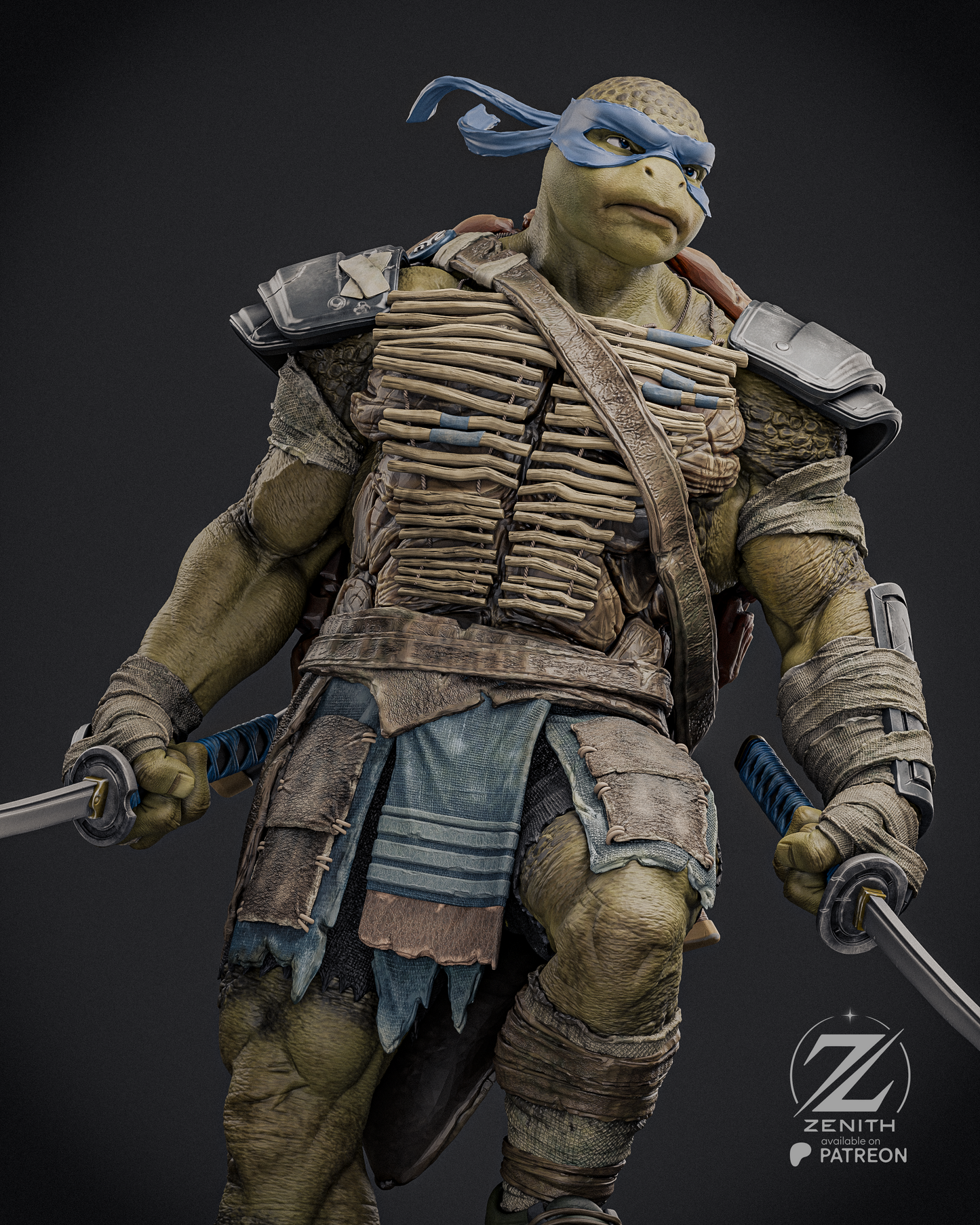 Leonardo TMNT Statue 3D-Printed Kit