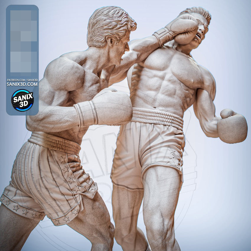 Rocky VS Drago Statue 3D-Printed Kit