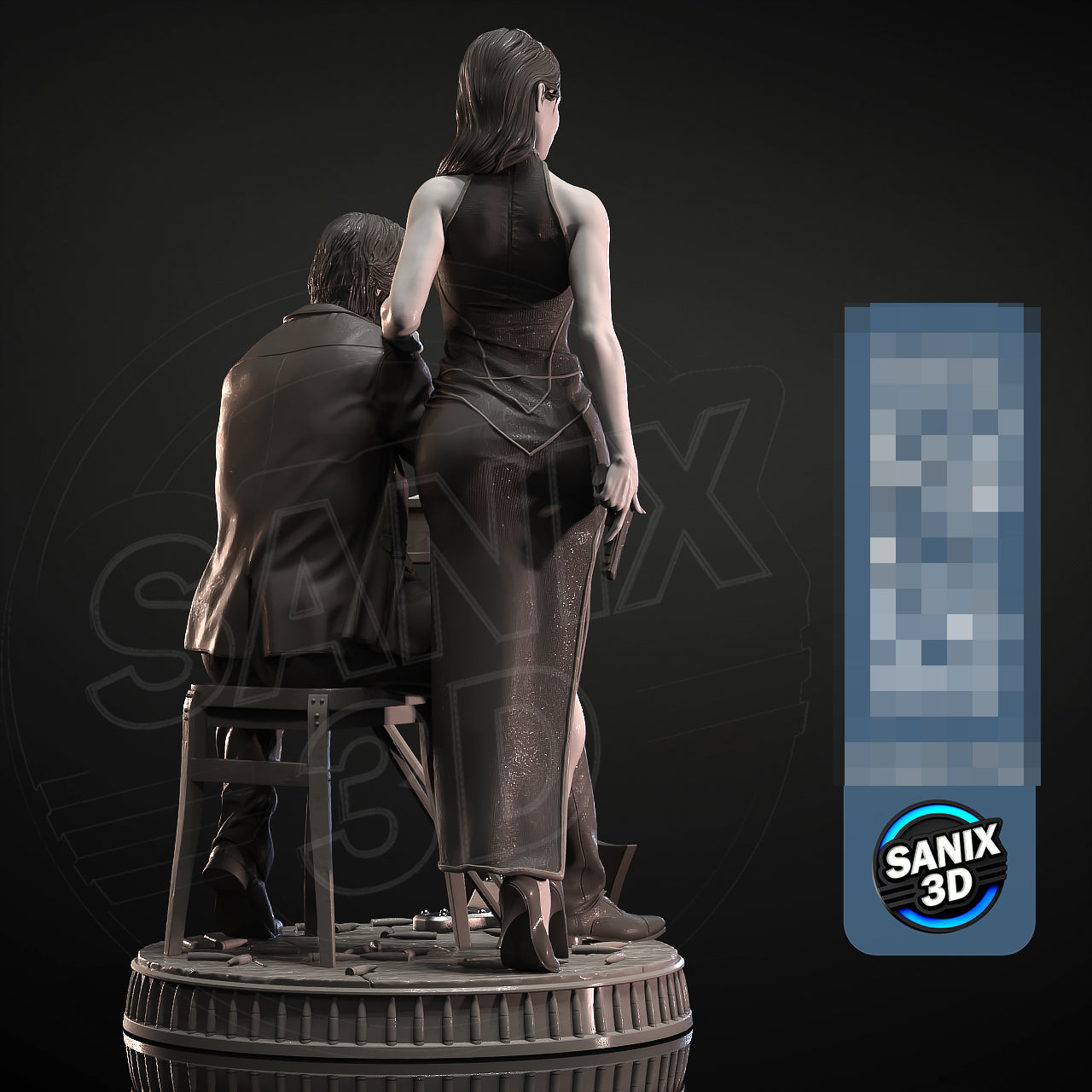 Ballerina & John Wick Statue