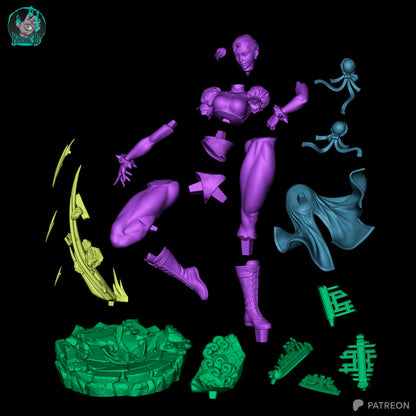 Chun-Li Statue 3D-Printed Kit