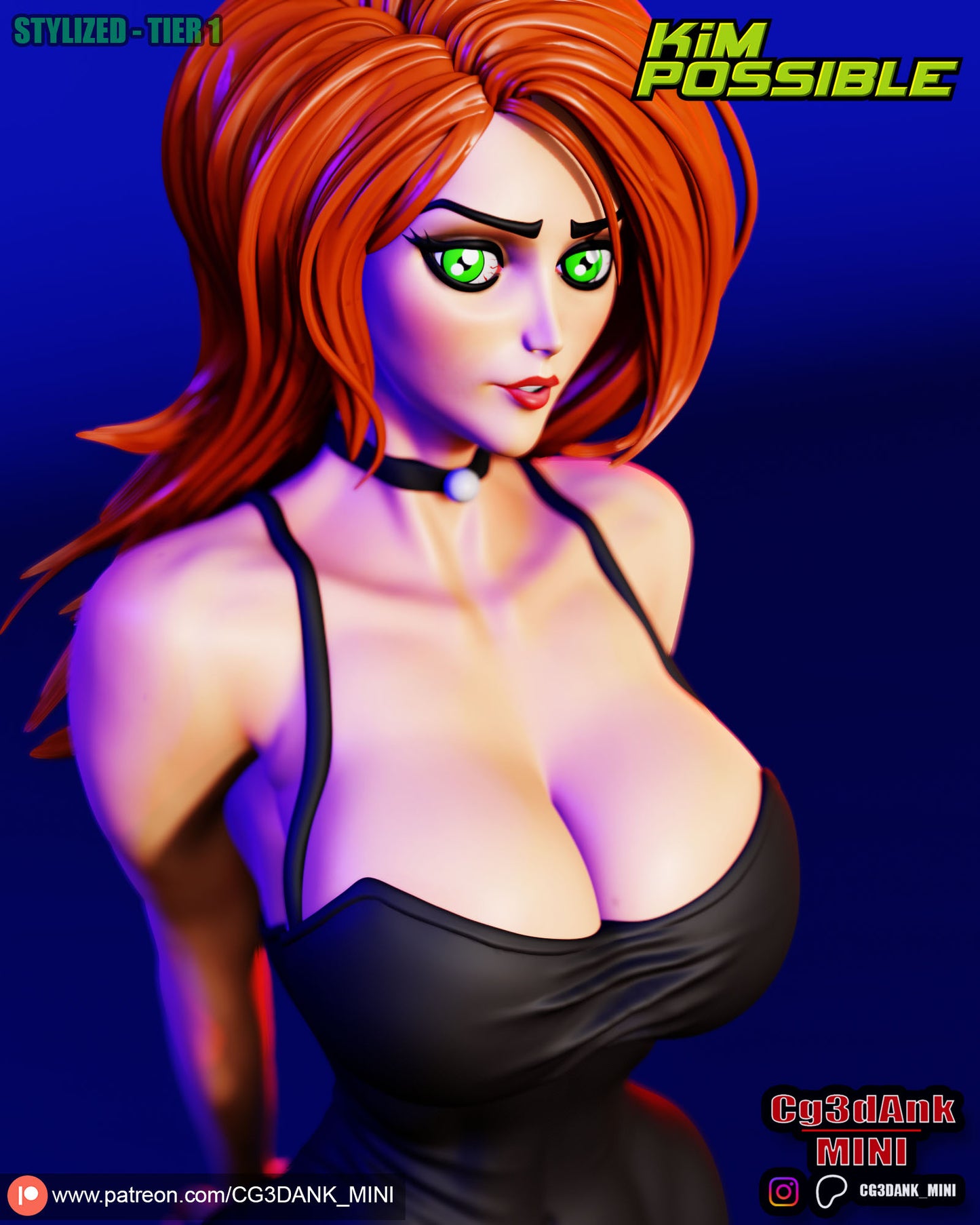 Kim Possible Statue 3D-Printed Kit