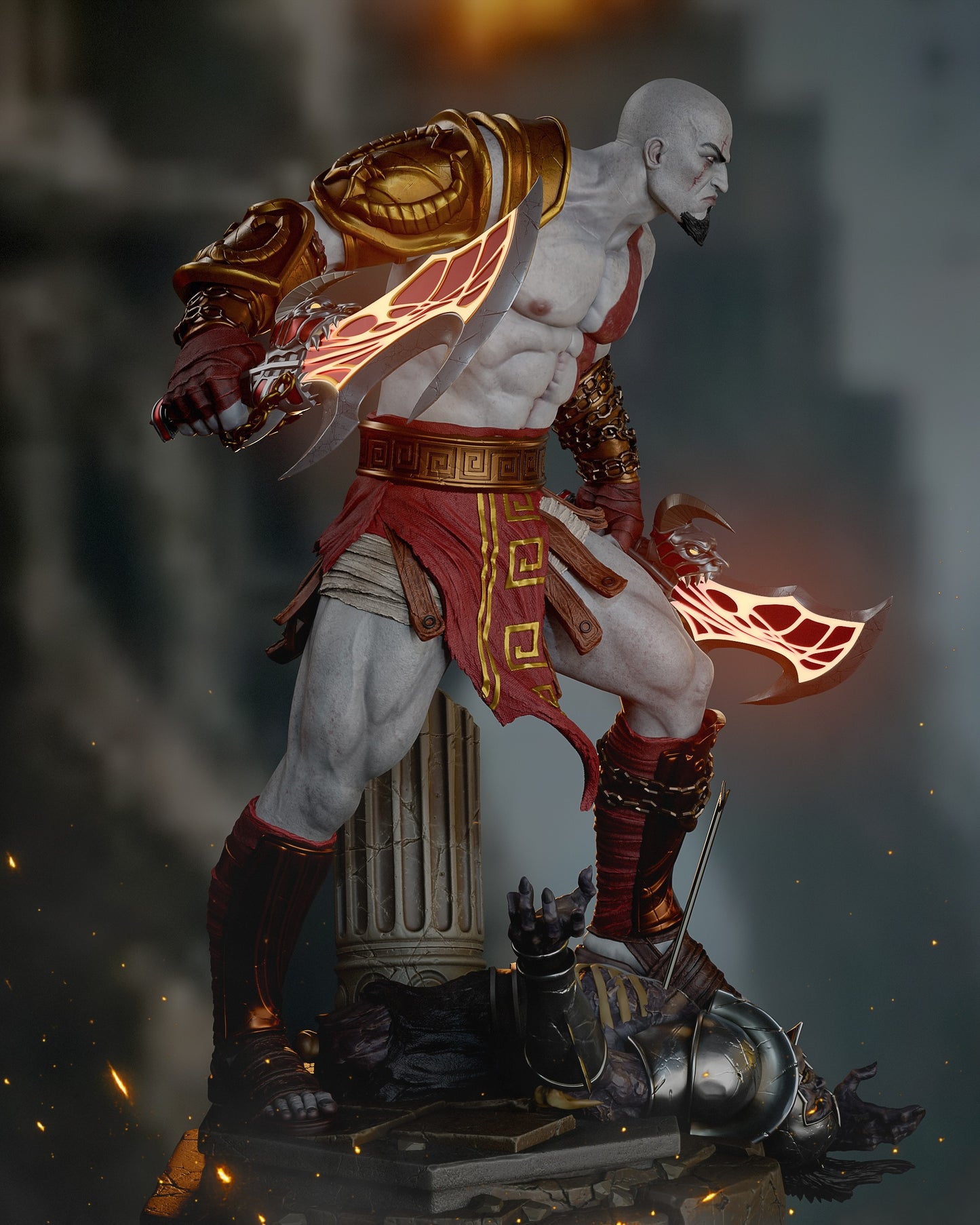 Kratos Statue 3D-Printed Kit