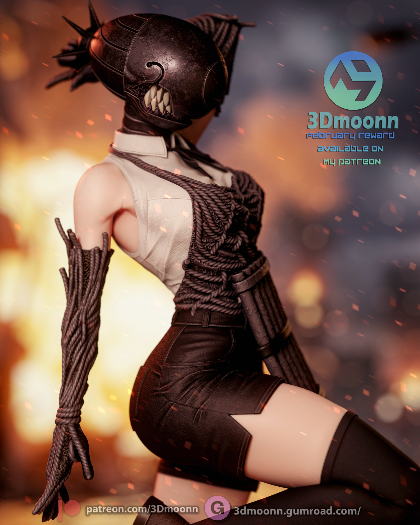 Reze Statue 3D-Printed Kit