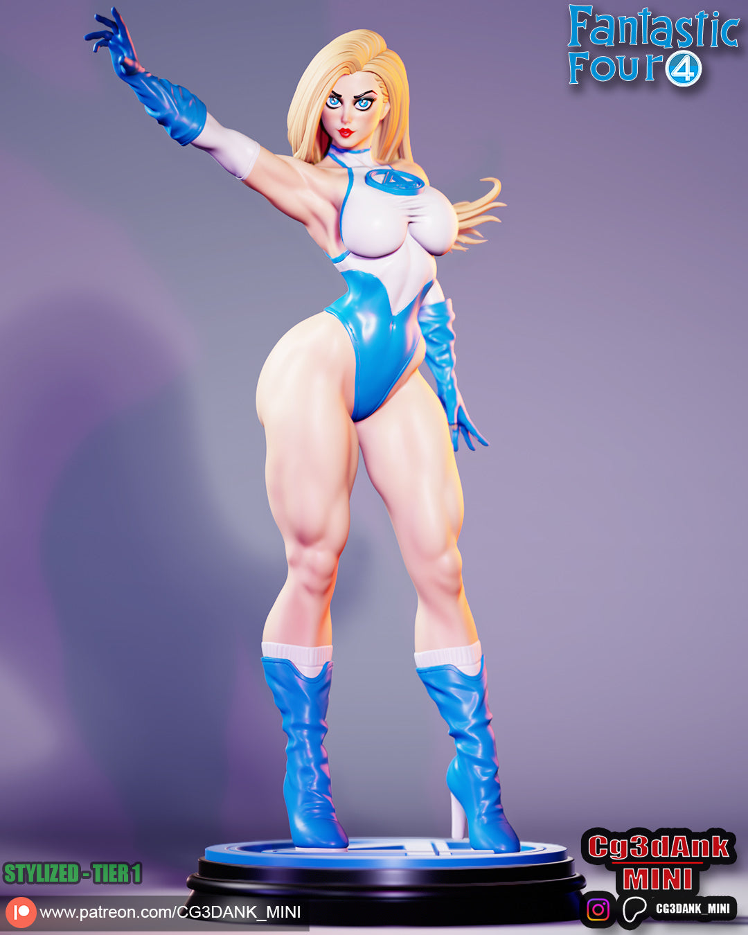 Invisible Girl Statue 3D-Printed Kit
