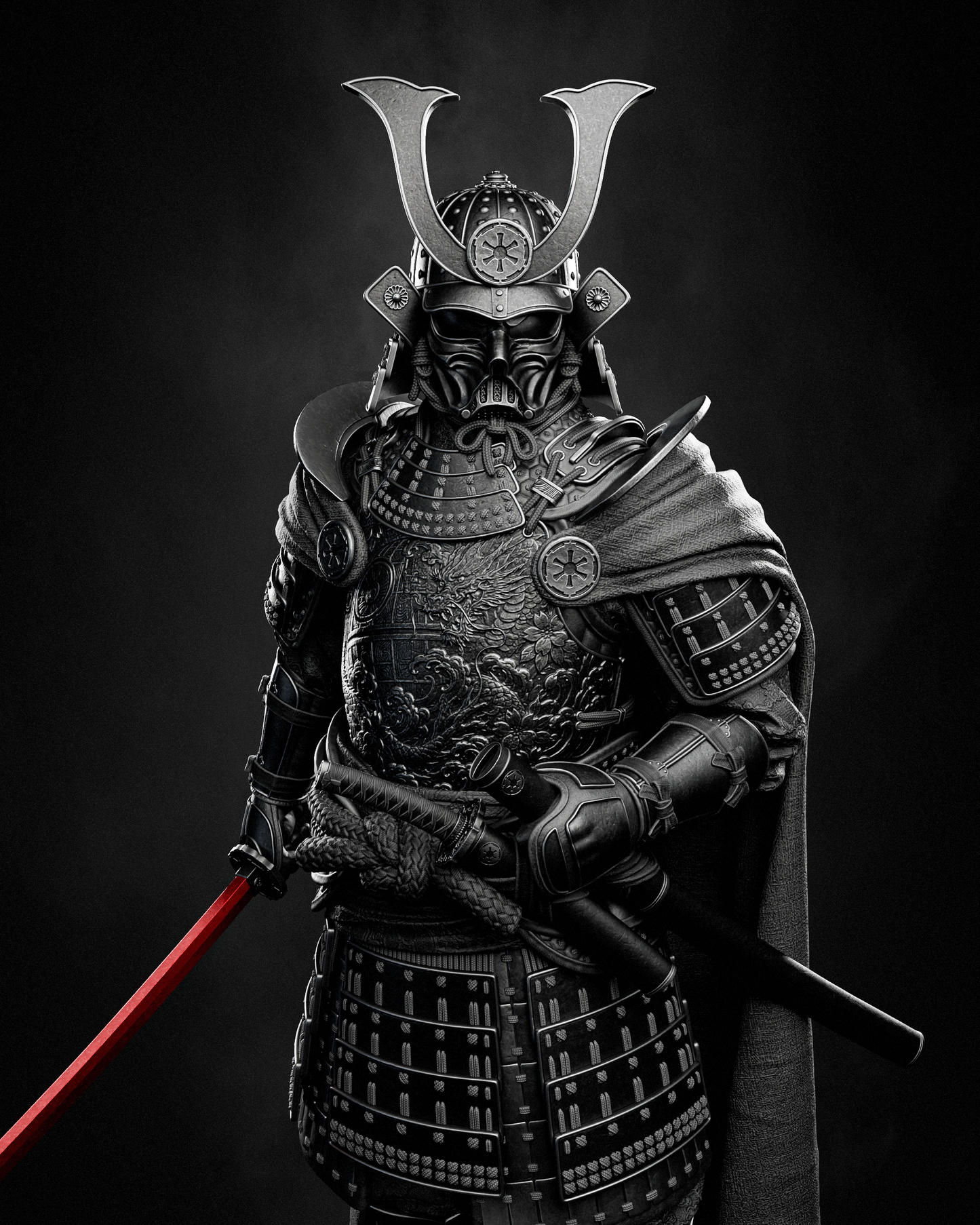 Darth Vader Samurai Statue 3D-Printed Kit