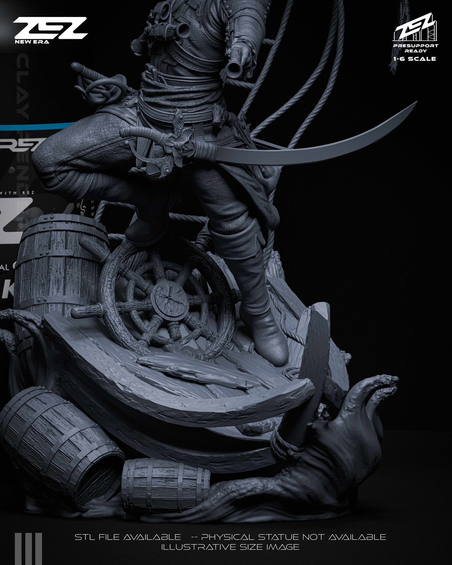 Edward Kenway Statue 3D-Printed Kit