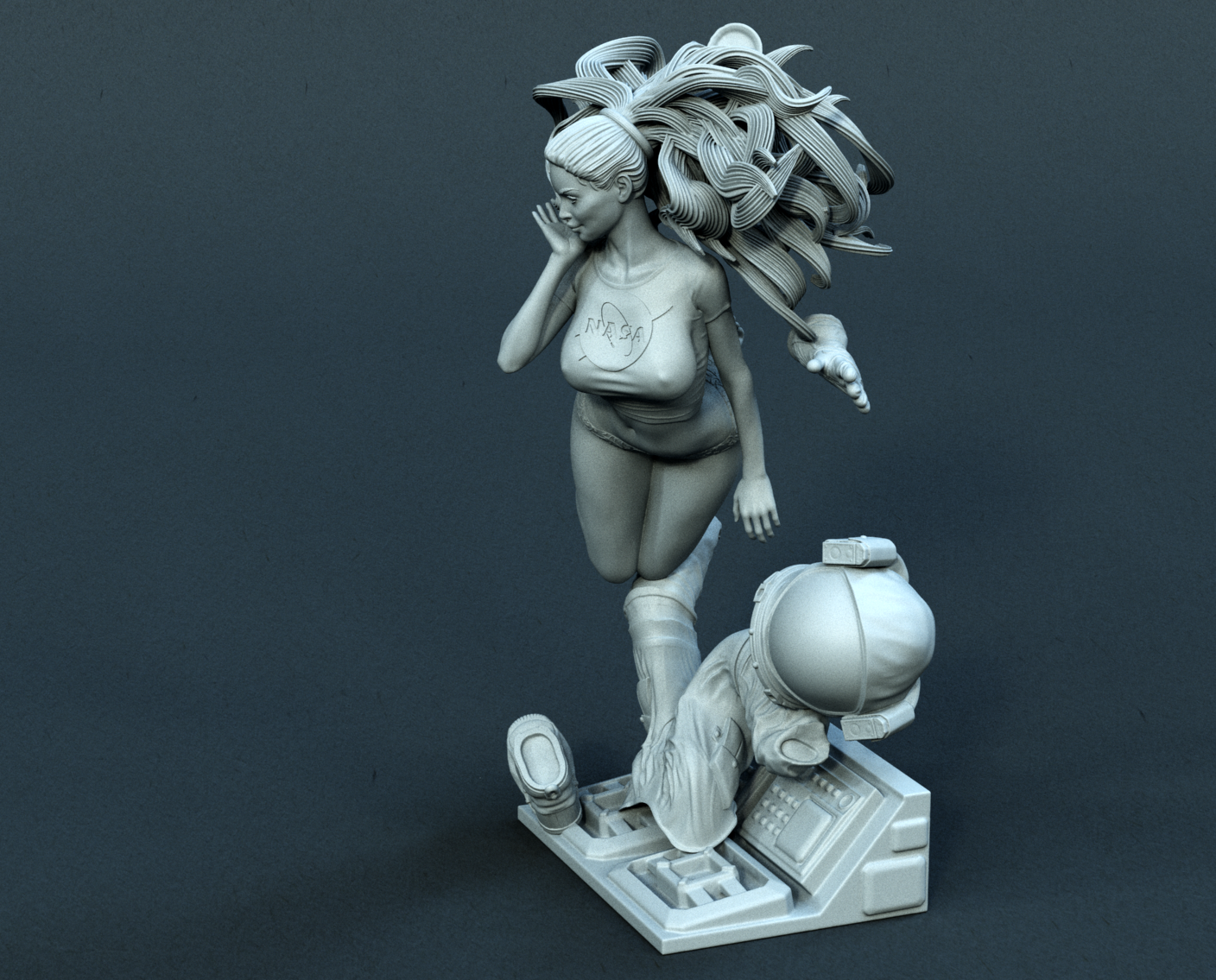 Astronaut Pinup Statue 3D-Printed Kit
