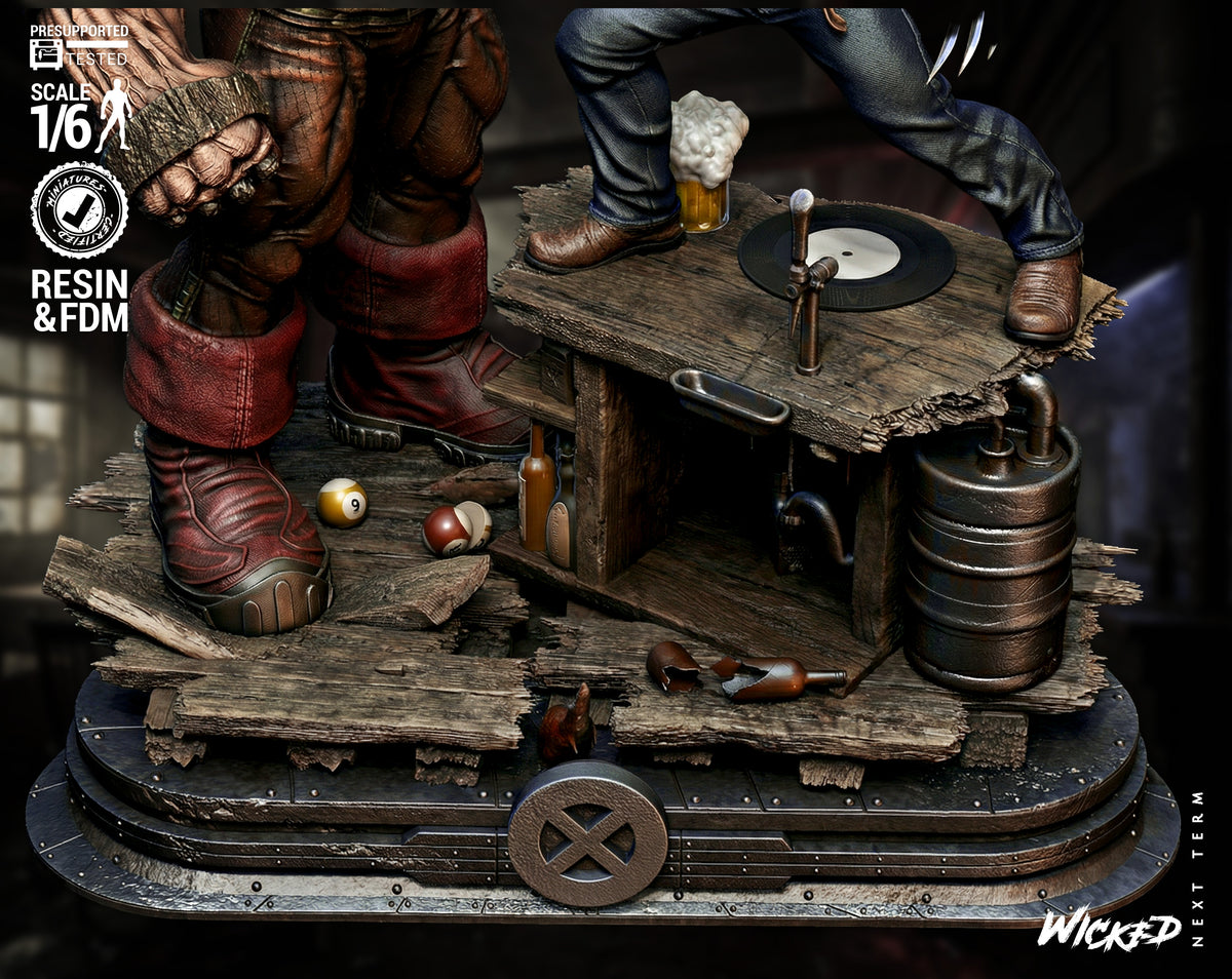 Logan Vs Juggernaut Diorama 3D-Printed Kit