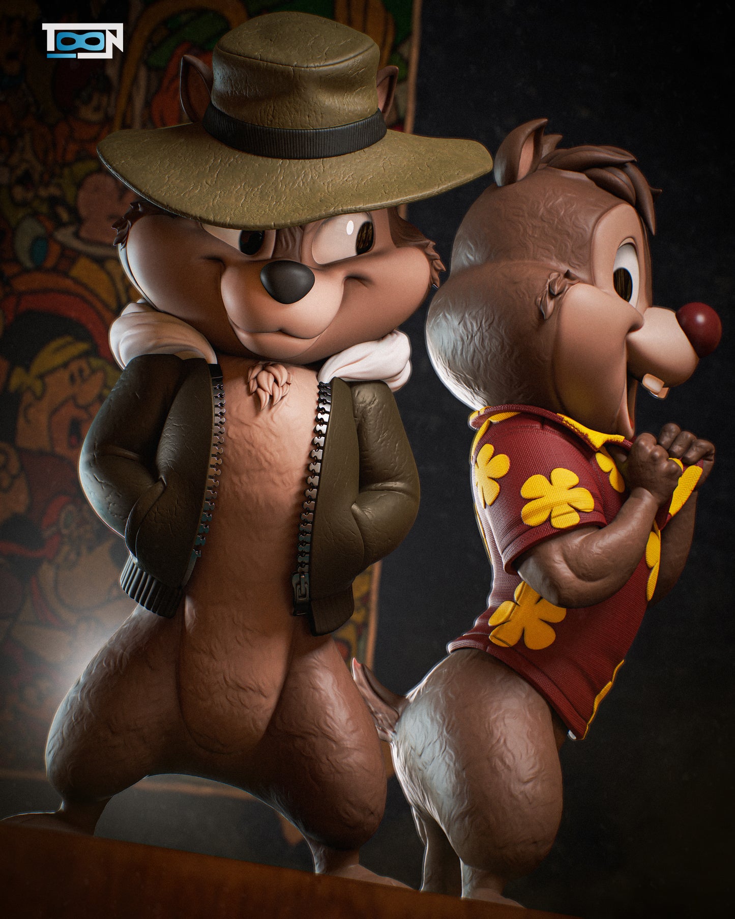 Chip And Dale Statue