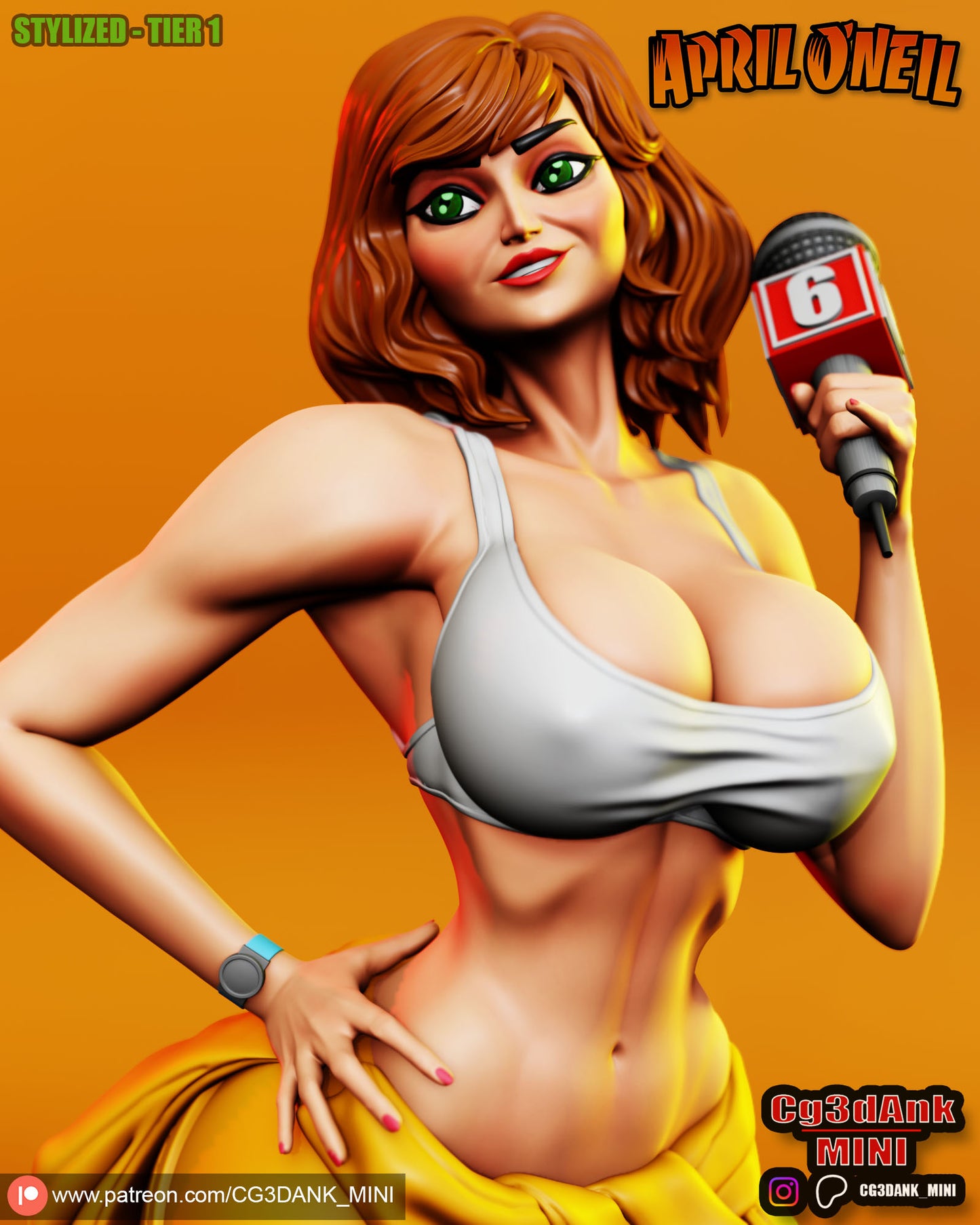 April O'Neil Statue 3D-Printed Kit