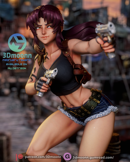 Revy (Black Lagoon) Statue 3D-Printed Kit