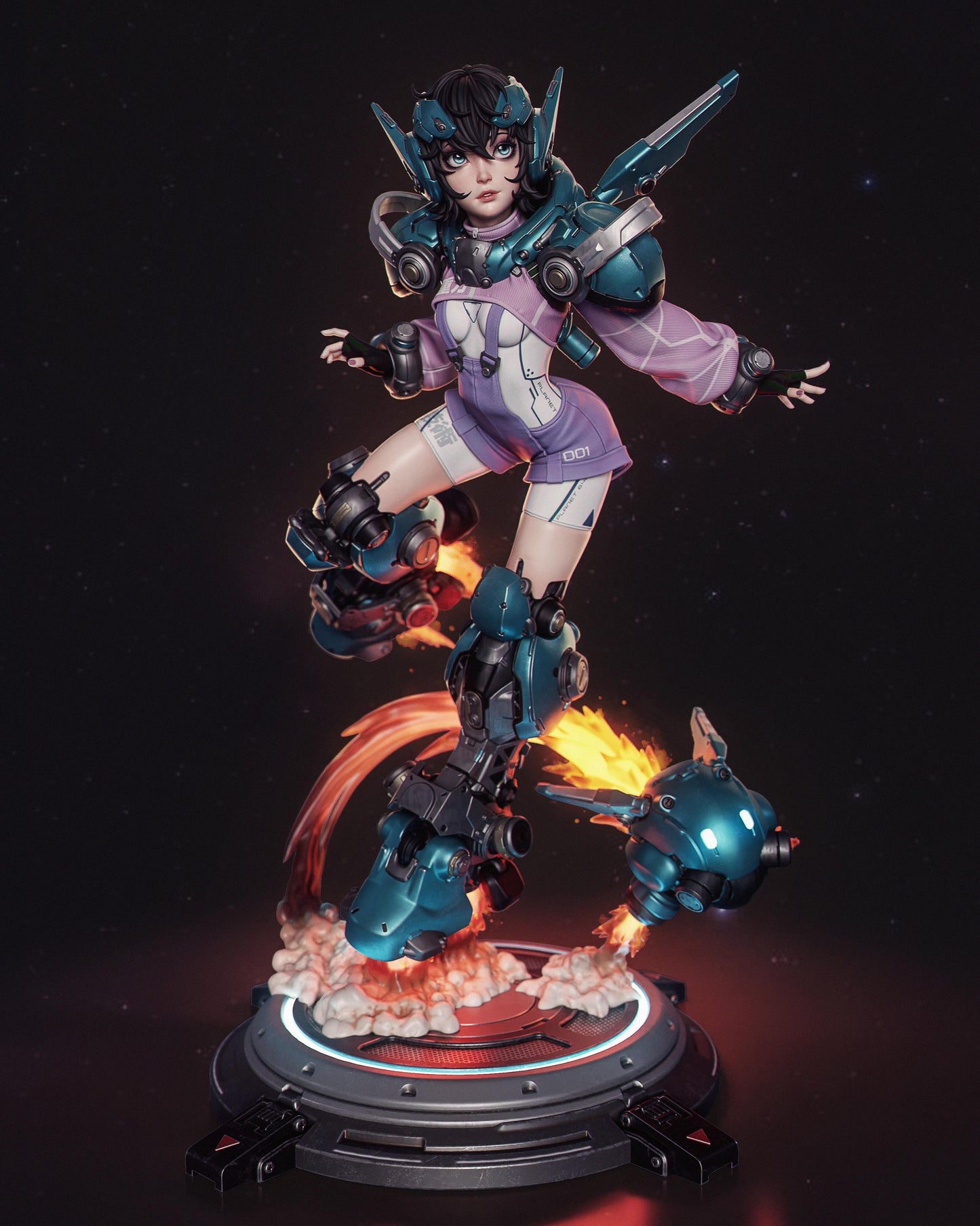 Mechagirl Statue 3D-Printed Kit